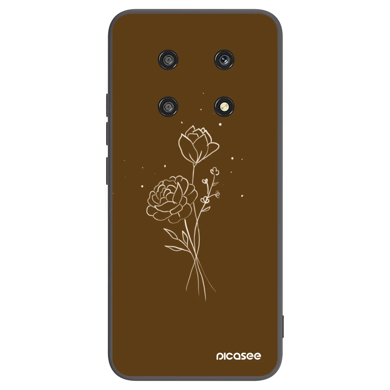 Picasee silikonski črni ovitek za Honor Magic4 Lite 5G - Brown flowers
