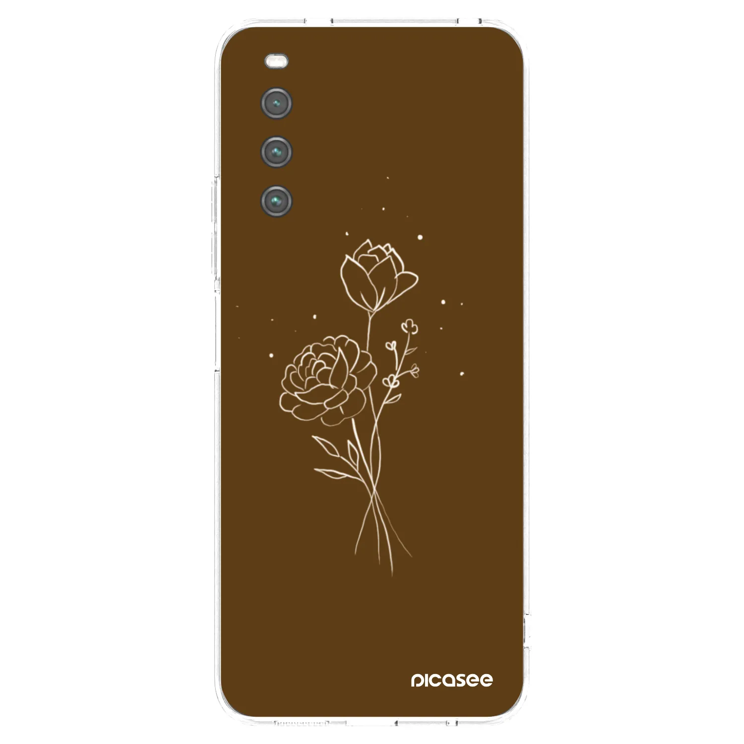 Picasee silikonski prozorni ovitek za Sony Xperia 10 IV 5G - Brown flowers