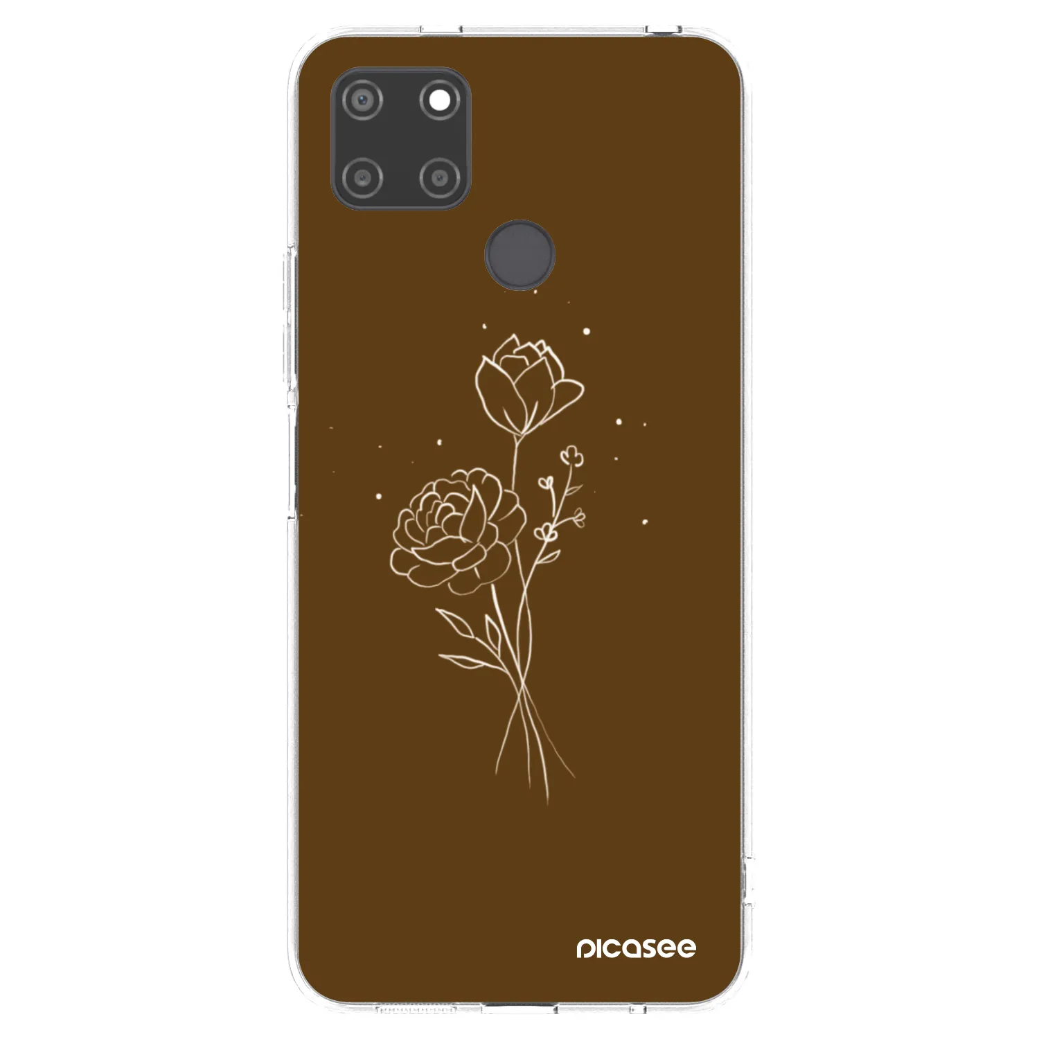 Picasee silikonski prozorni ovitek za Realme C21Y - Brown flowers