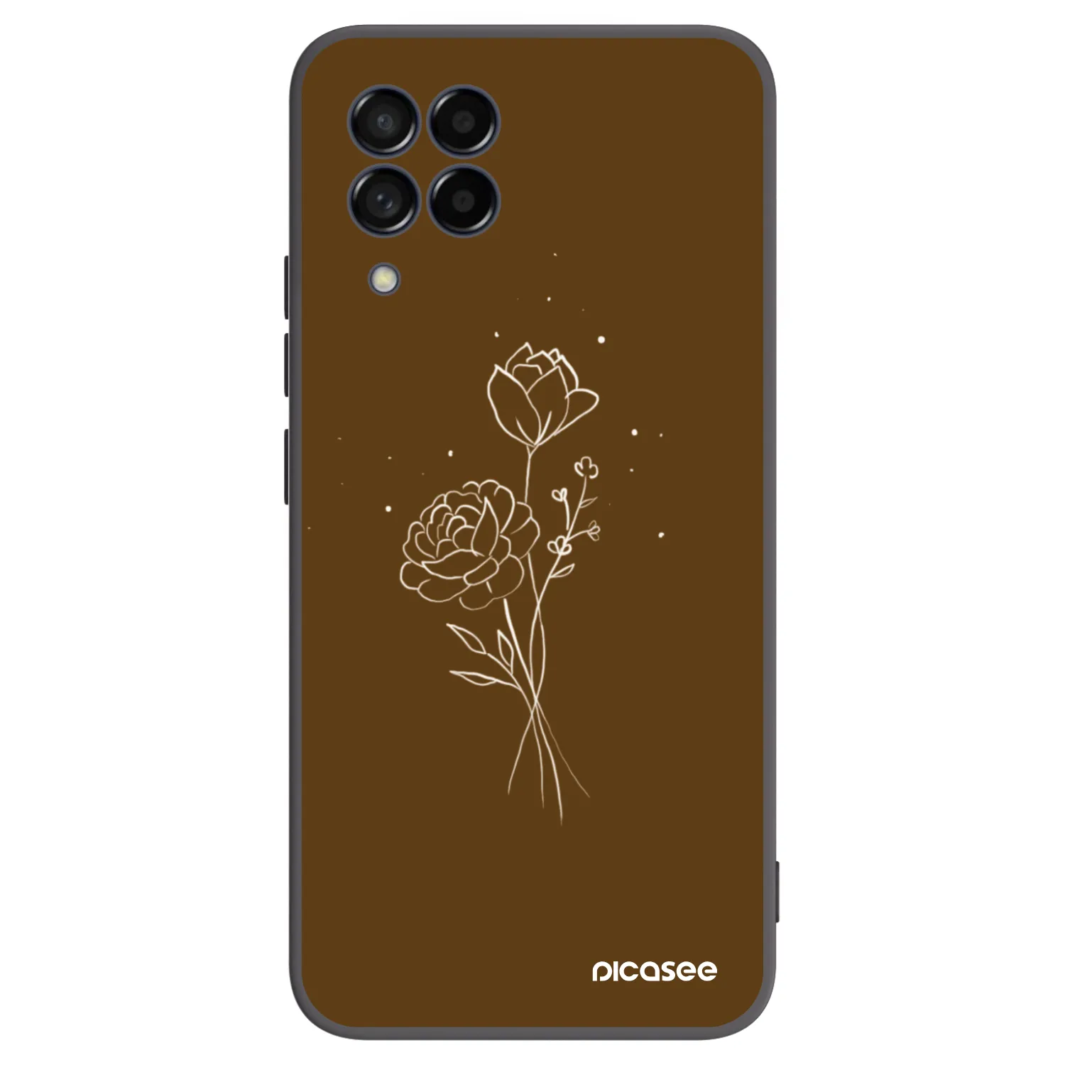 Picasee silikonski črni ovitek za Samsung Galaxy M53 5G - Brown flowers