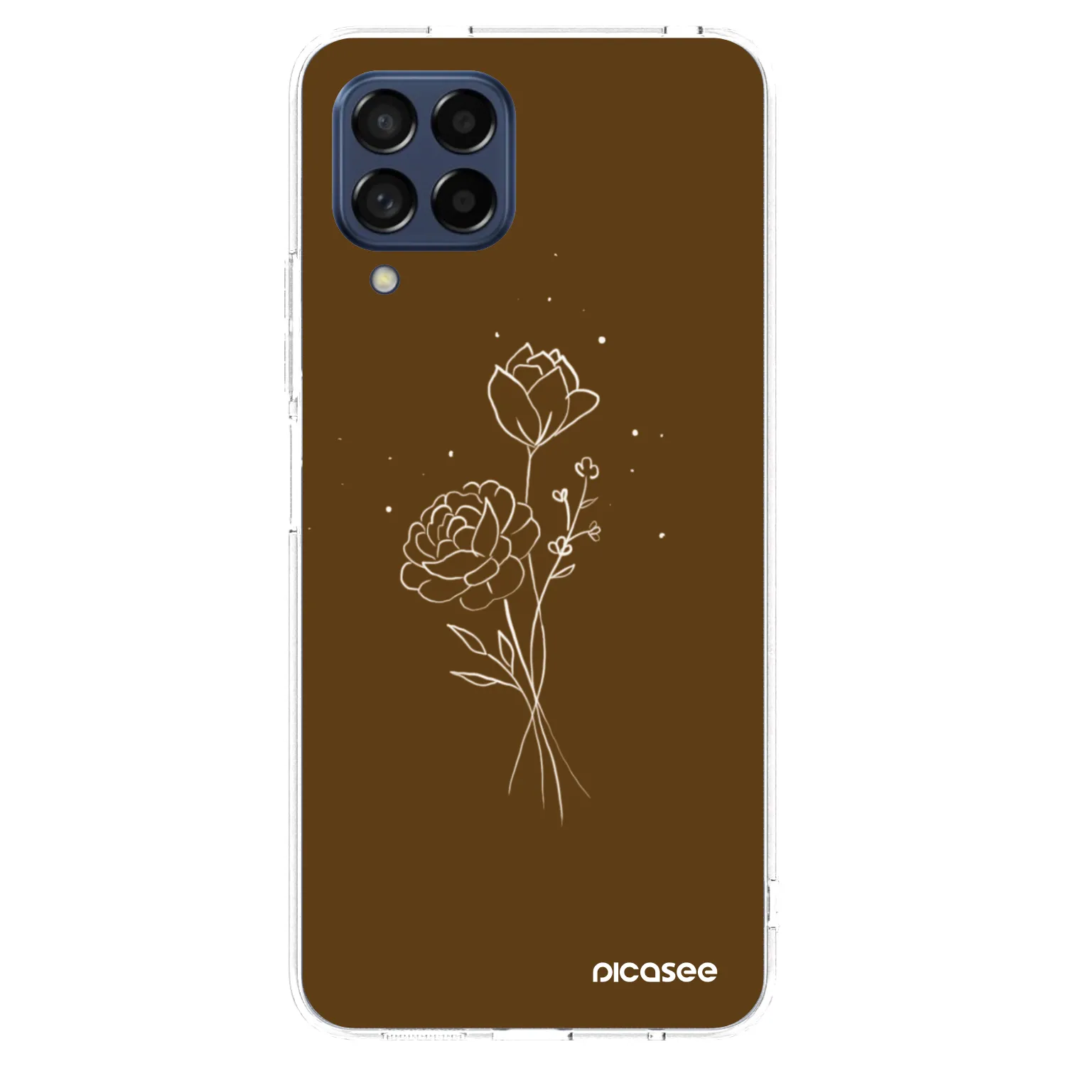 Picasee silikonski prozorni ovitek za Samsung Galaxy M53 5G - Brown flowers