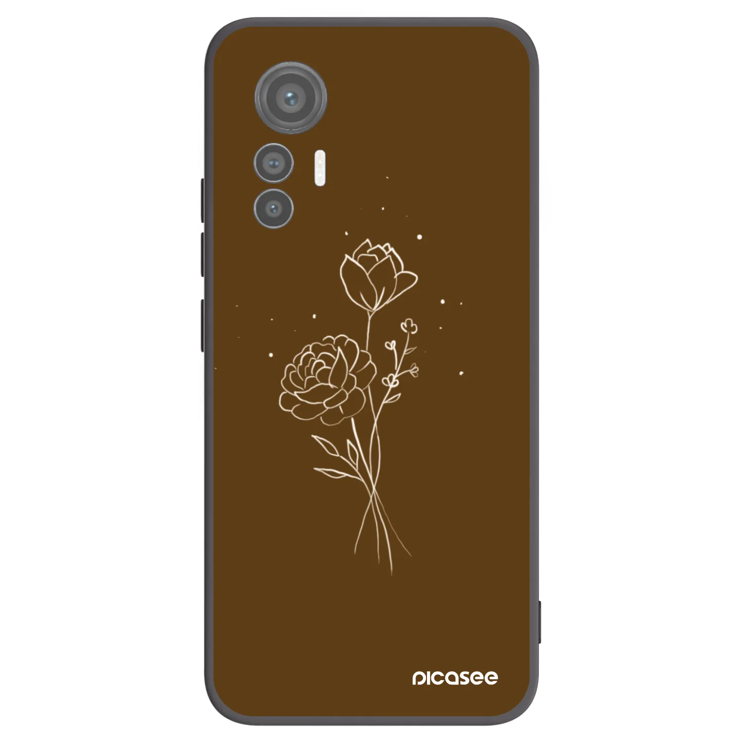 Picasee silikonski črni ovitek za Xiaomi 12 Lite - Brown flowers