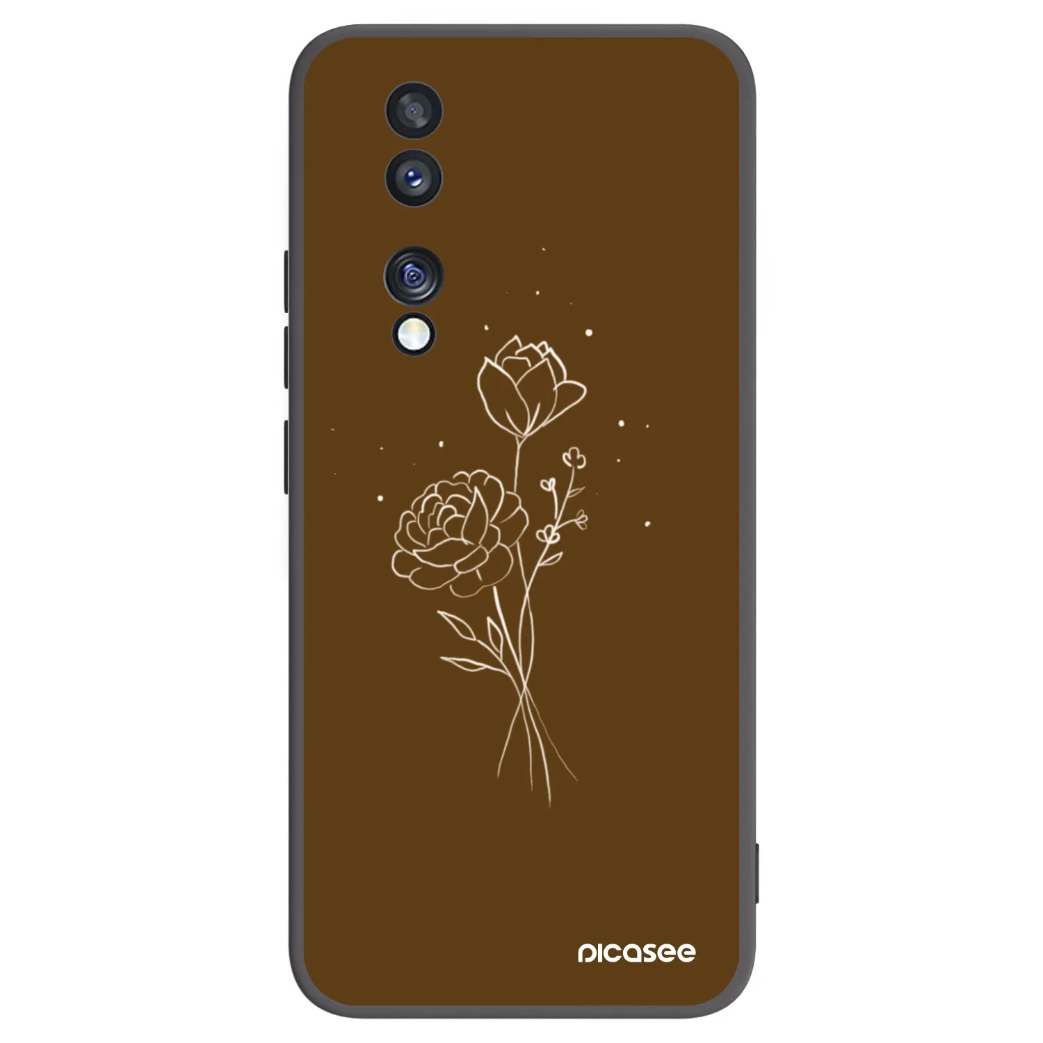 Picasee silikonski črni ovitek za Honor 70 - Brown flowers