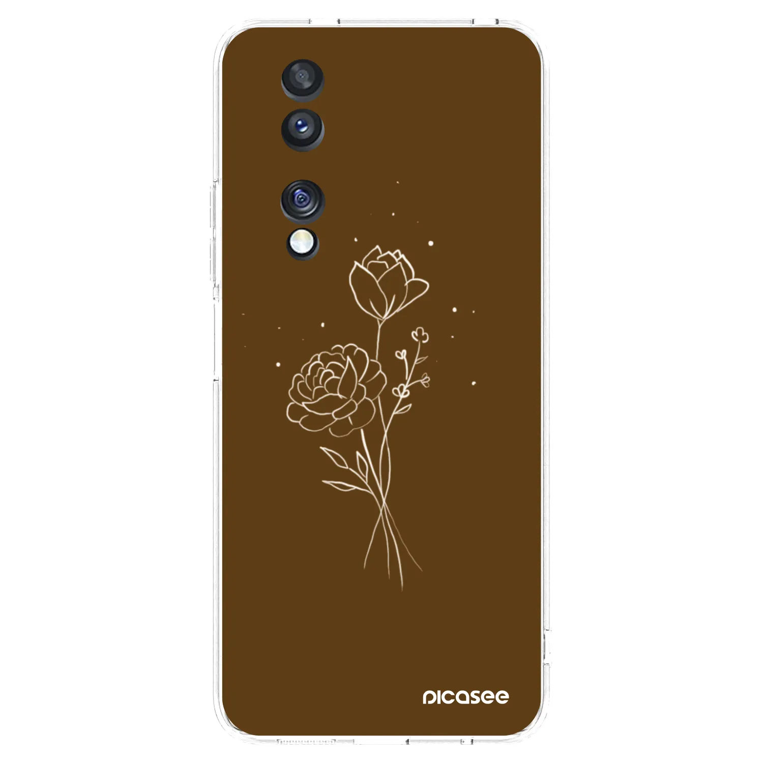 Picasee silikonski prozorni ovitek za Honor 70 - Brown flowers