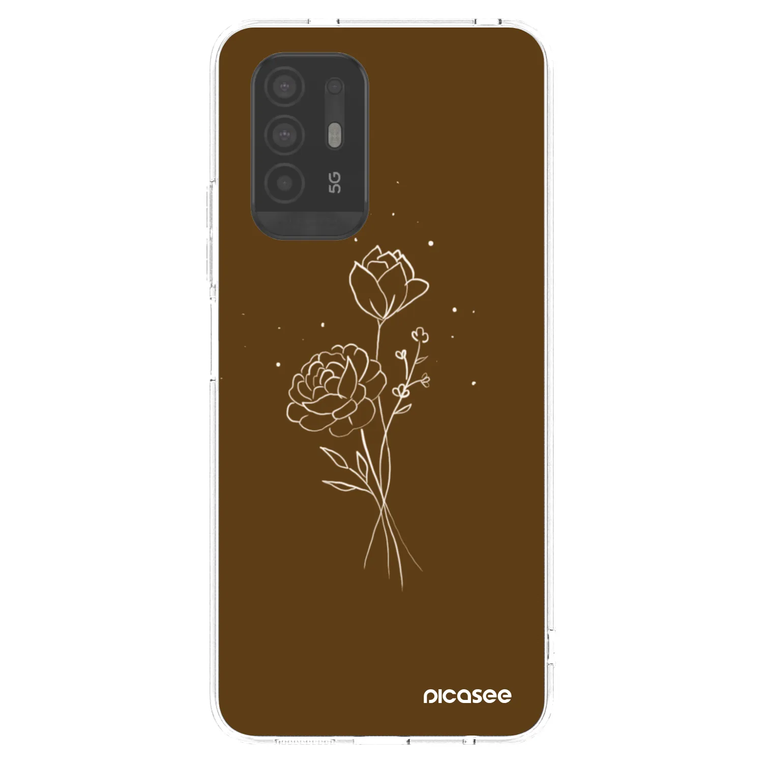 Picasee silikonski prozorni ovitek za OPPO A94 5G - Brown flowers