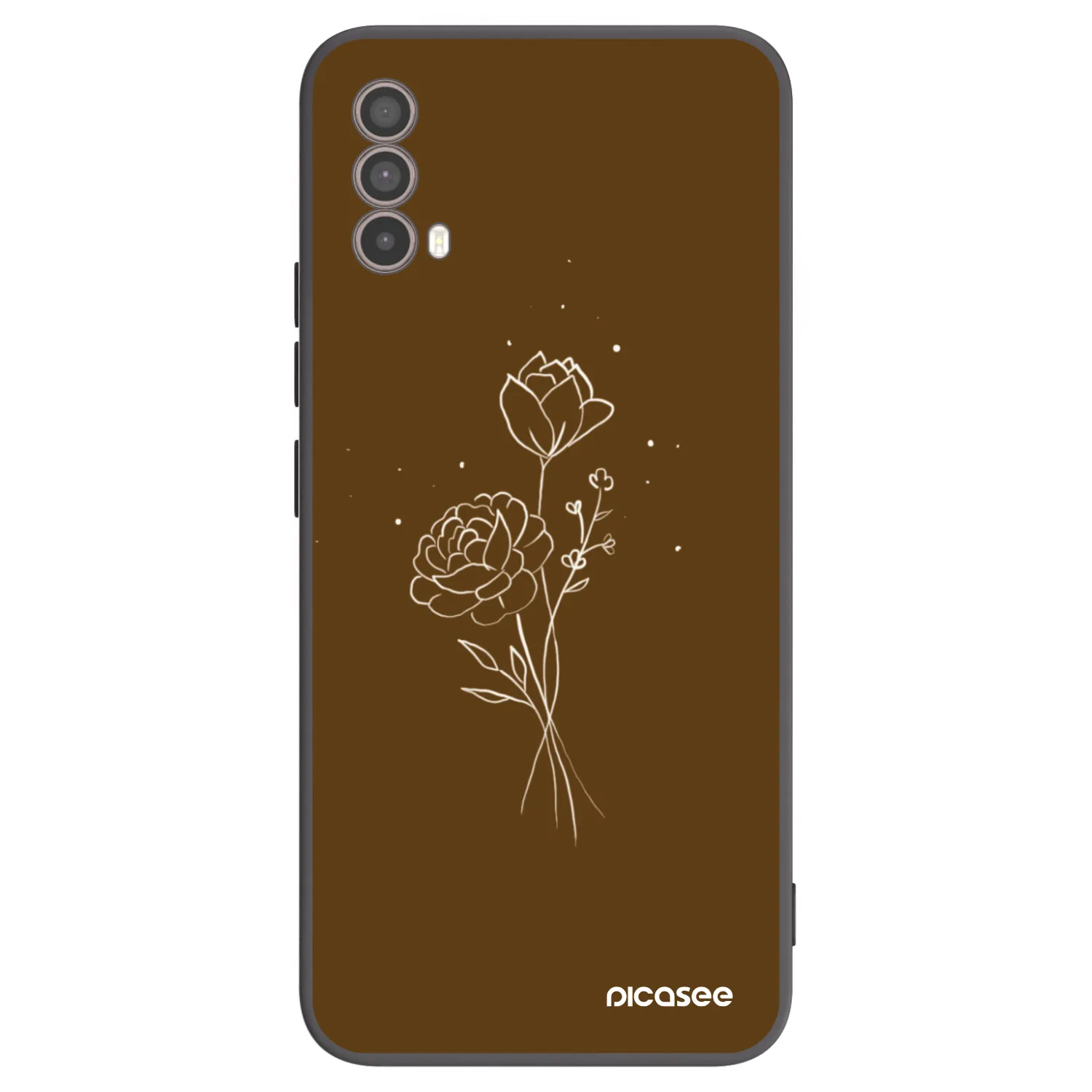 Picasee silikonski črni ovitek za Motorola Moto E40 - Brown flowers