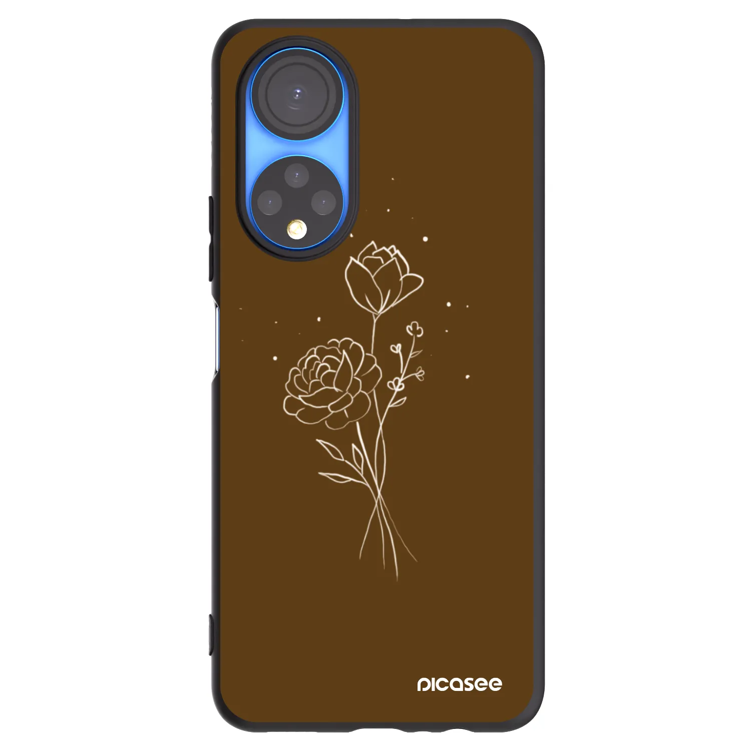 Picasee silikonski črni ovitek za Honor X7 - Brown flowers