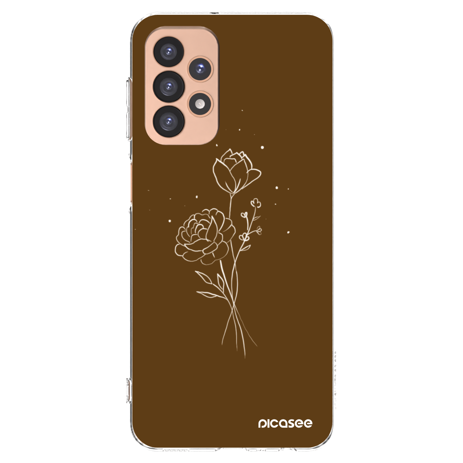 Picasee silikonski prozorni ovitek za Samsung Galaxy A23 A236B 5G - Brown flowers