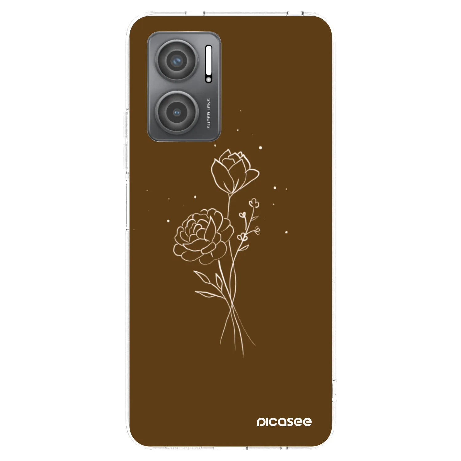Picasee silikonski prozorni ovitek za Xiaomi Redmi 10 5G - Brown flowers