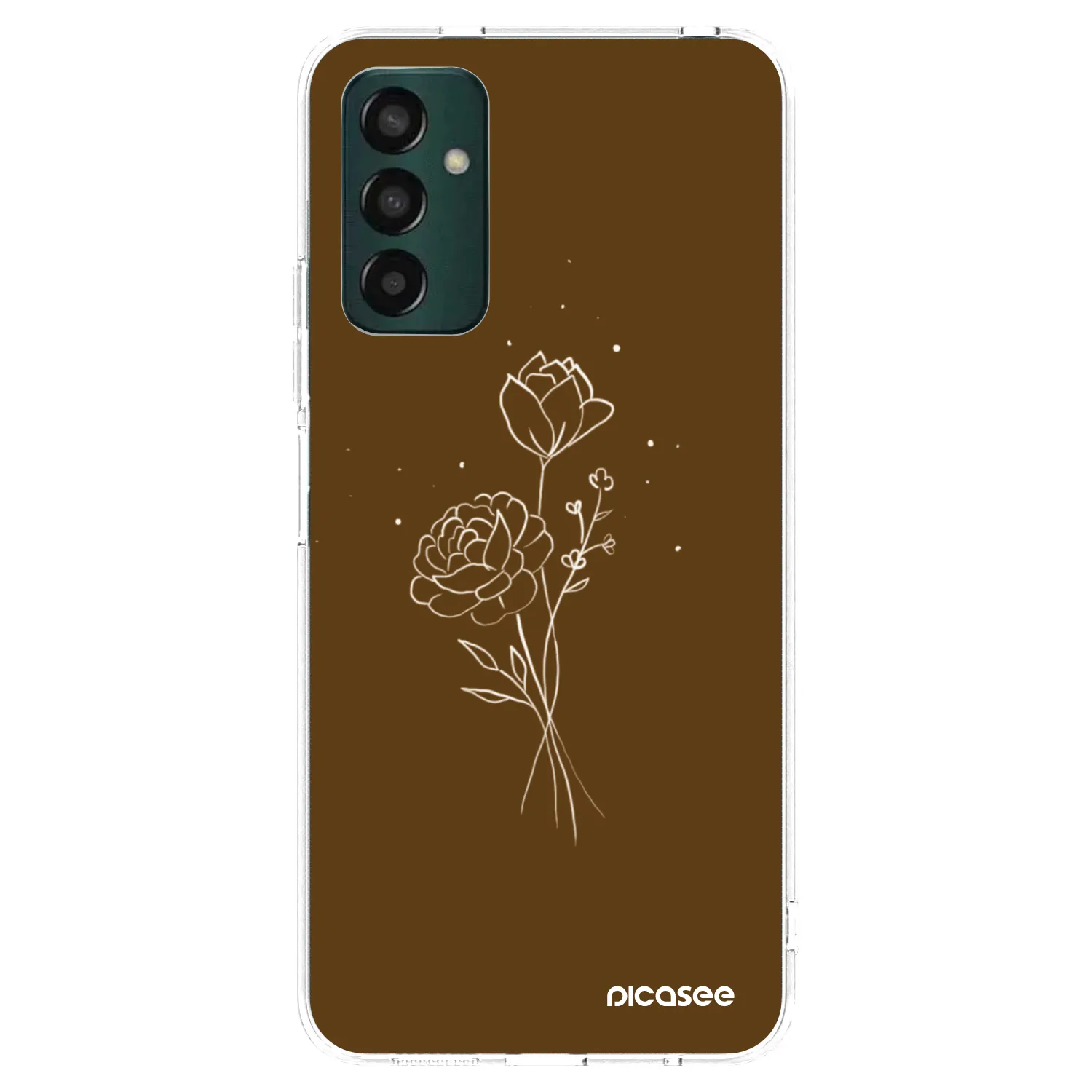 Picasee silikonski prozorni ovitek za Samsung Galaxy M23 5G - Brown flowers