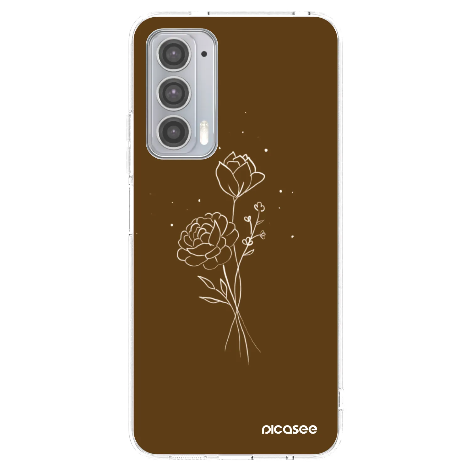 Picasee silikonski prozorni ovitek za Motorola Edge 20 - Brown flowers