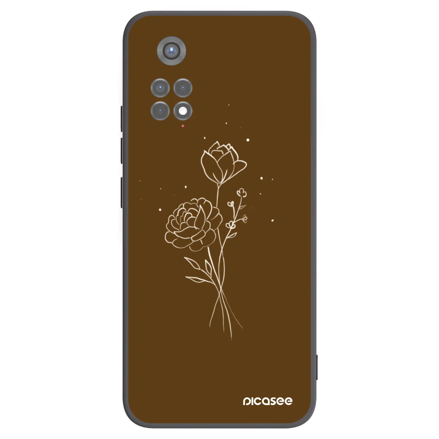 Picasee silikonski črni ovitek za Xiaomi Redmi Note 11S 5G - Brown flowers