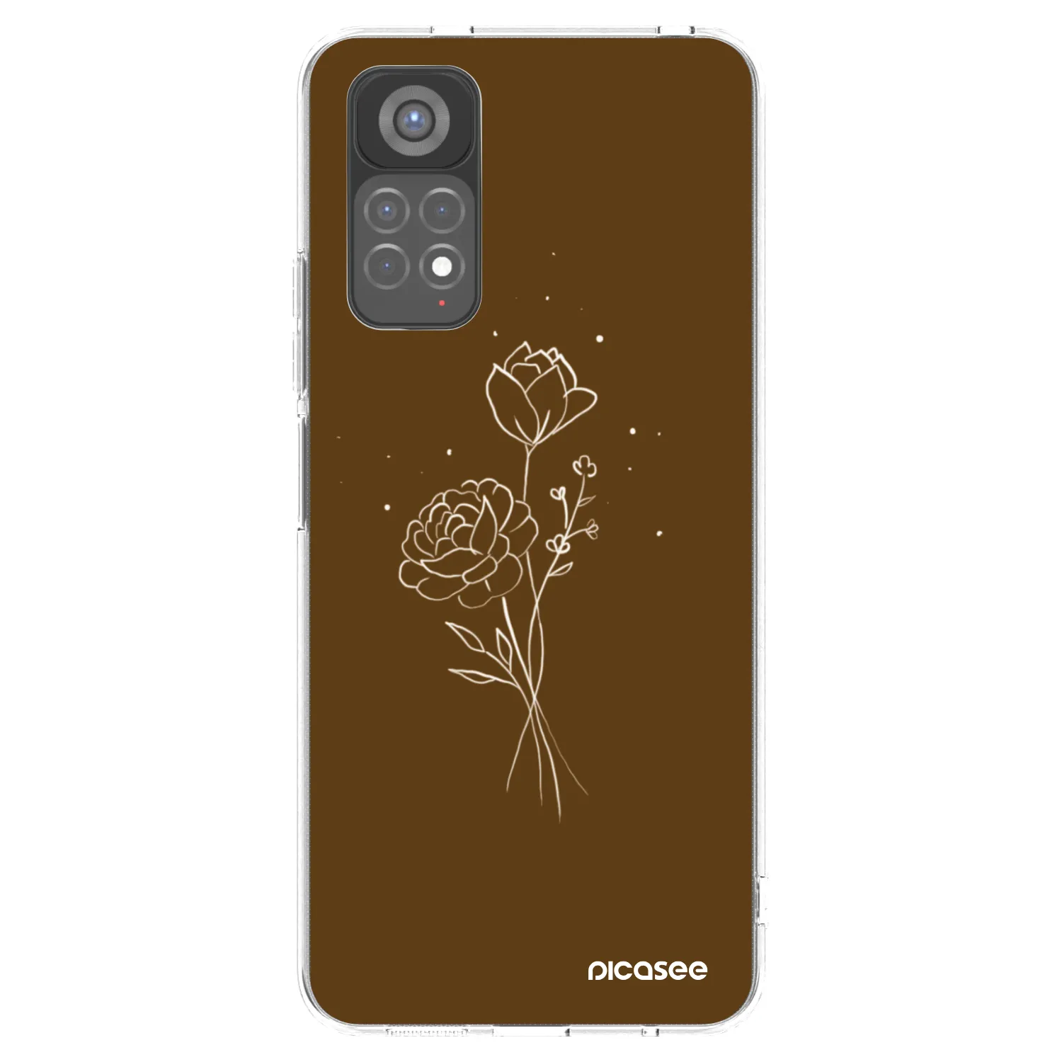 Picasee silikonski prozorni ovitek za Xiaomi Redmi Note 11S 5G - Brown flowers