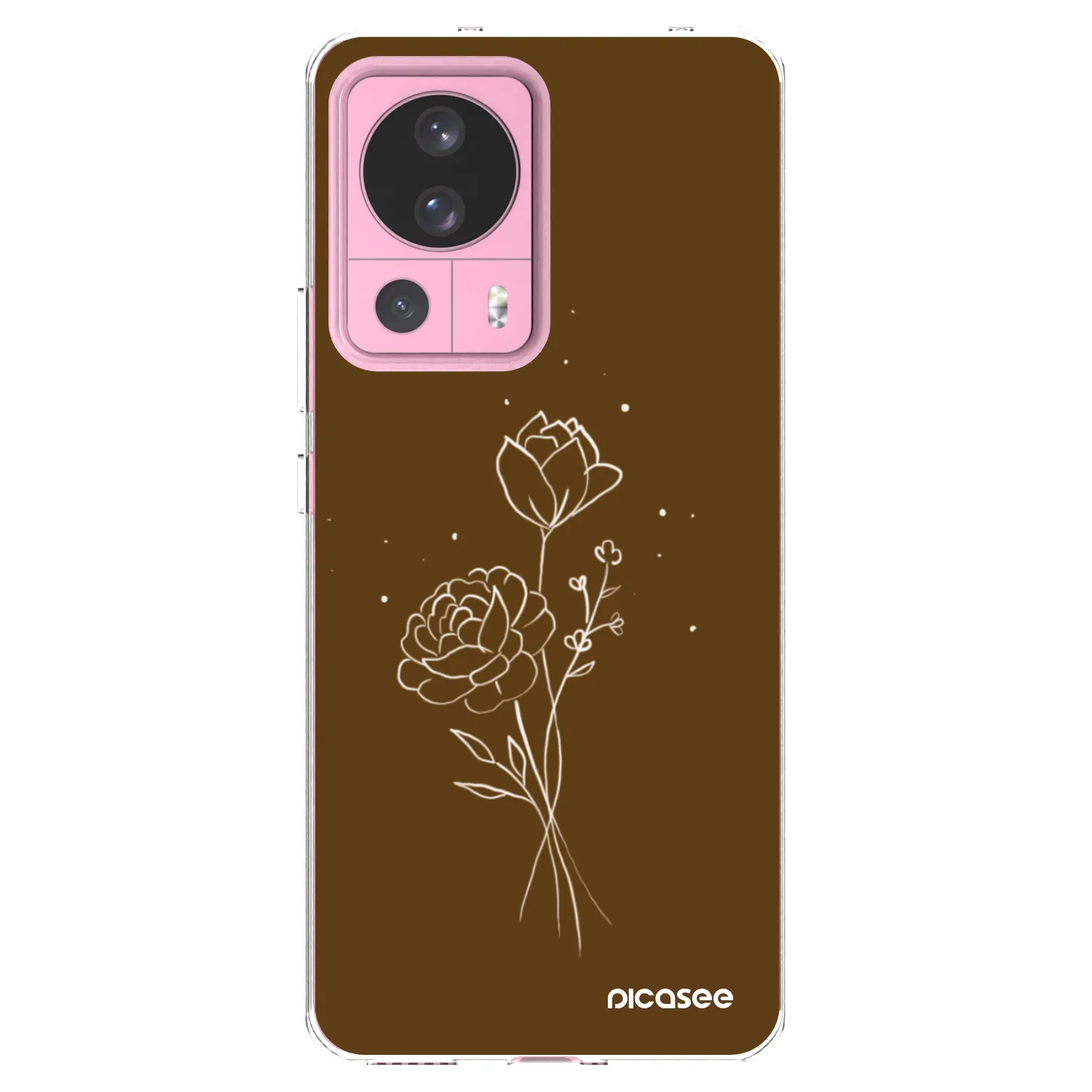 Picasee silikonski prozorni ovitek za Xiaomi 13 Lite - Brown flowers
