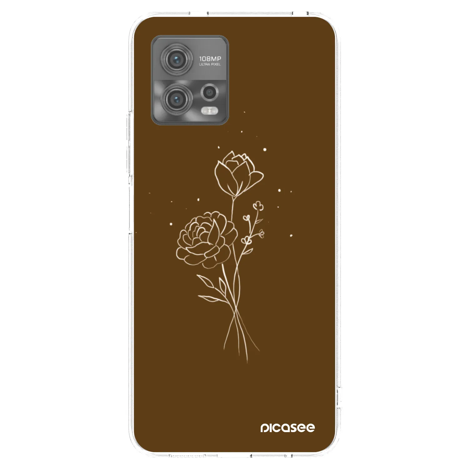 Picasee silikonski prozorni ovitek za Motorola Moto G72 - Brown flowers