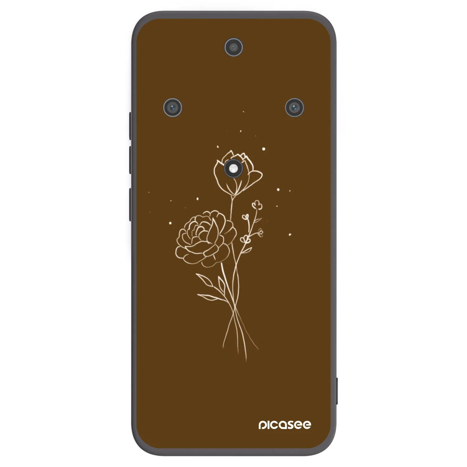 Picasee silikonski črni ovitek za Honor Magic5 Lite 5G - Brown flowers