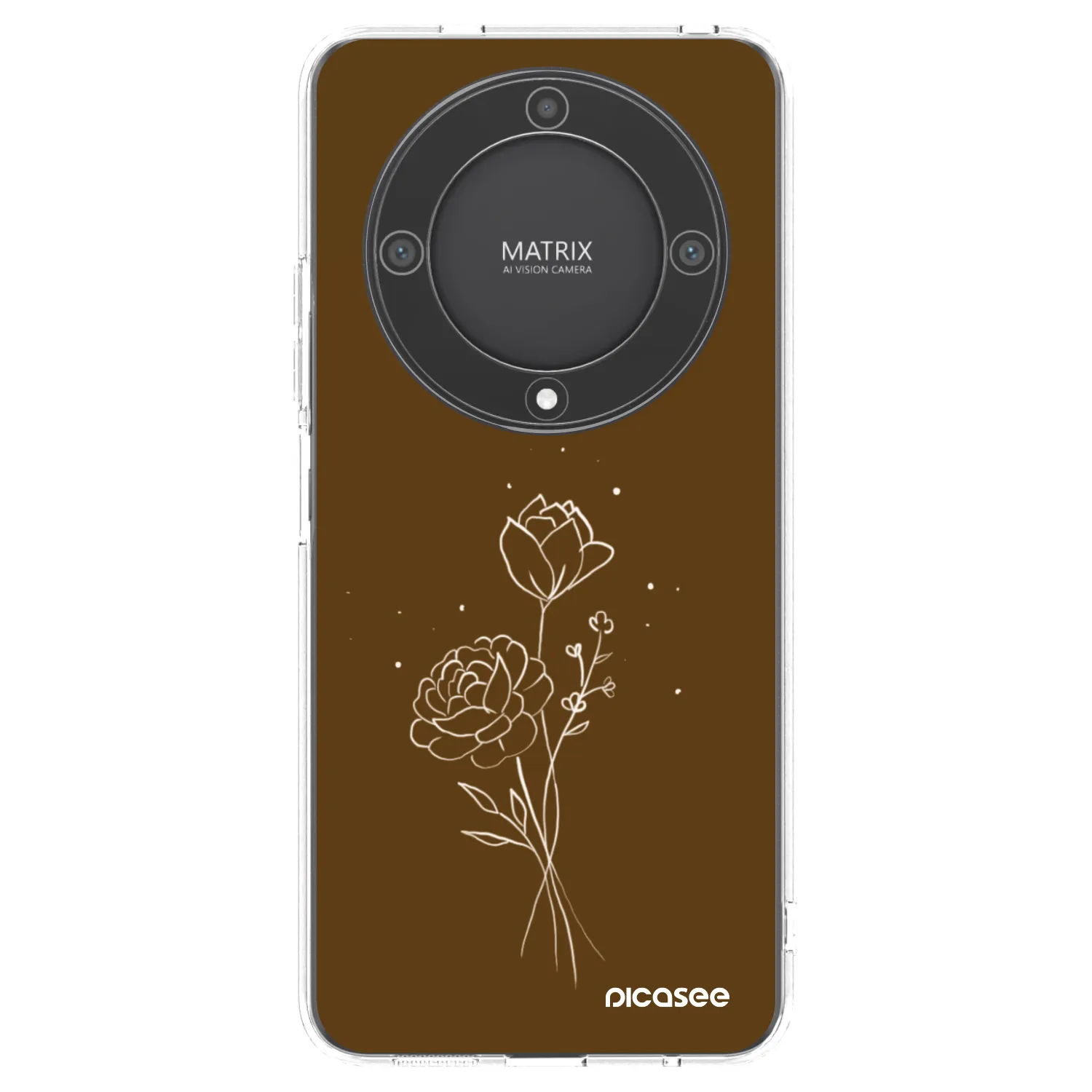 Picasee silikonski prozorni ovitek za Honor Magic5 Lite 5G - Brown flowers