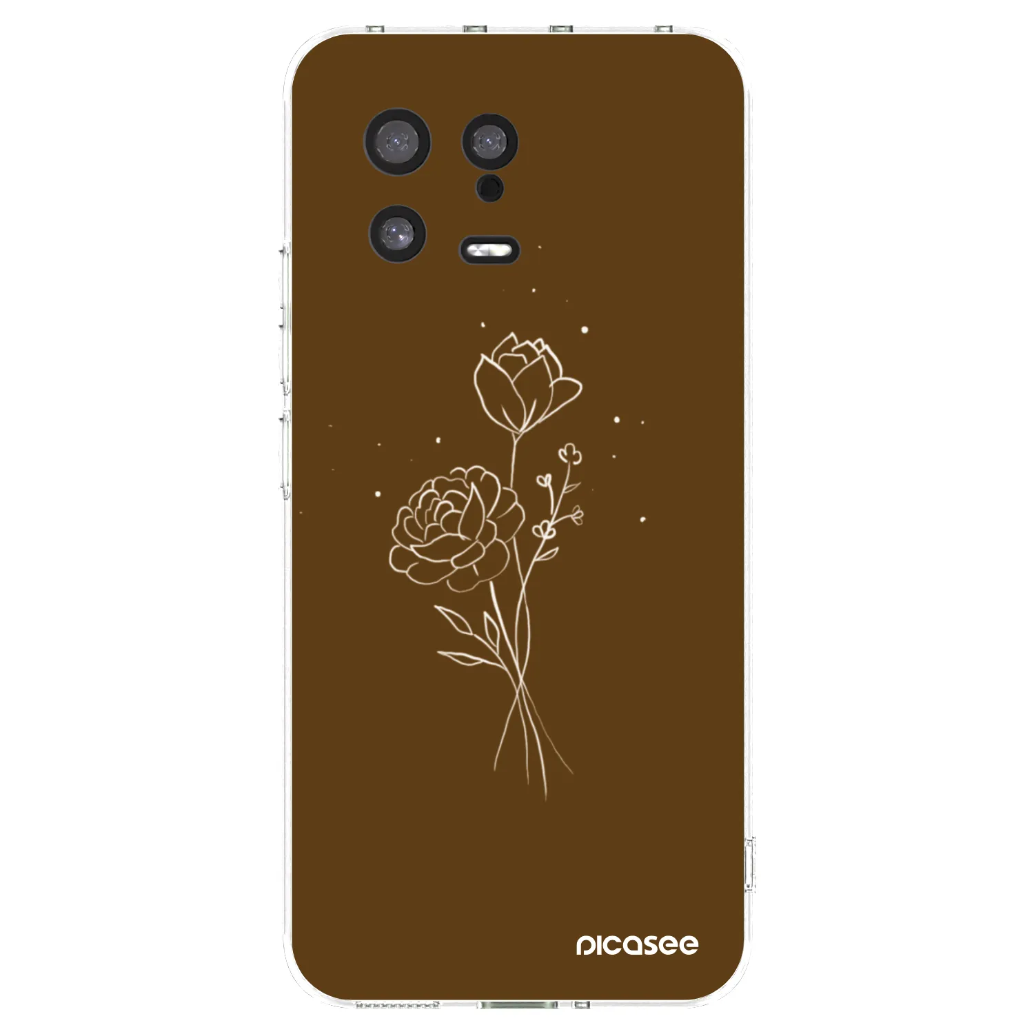 Picasee silikonski prozorni ovitek za Xiaomi 13 - Brown flowers