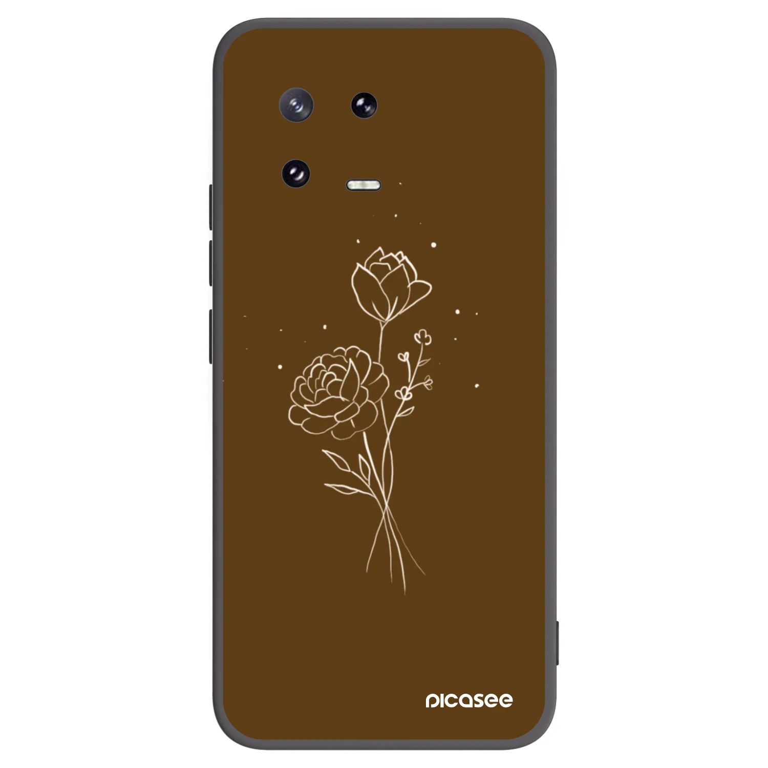 Picasee silikonski črni ovitek za Xiaomi 13 Pro - Brown flowers
