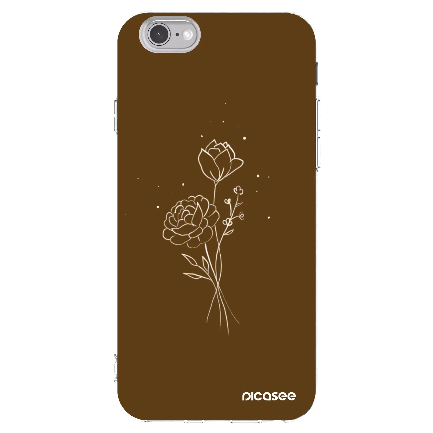 Picasee silikonski prozorni ovitek za Apple iPhone 6/6S - Brown flowers