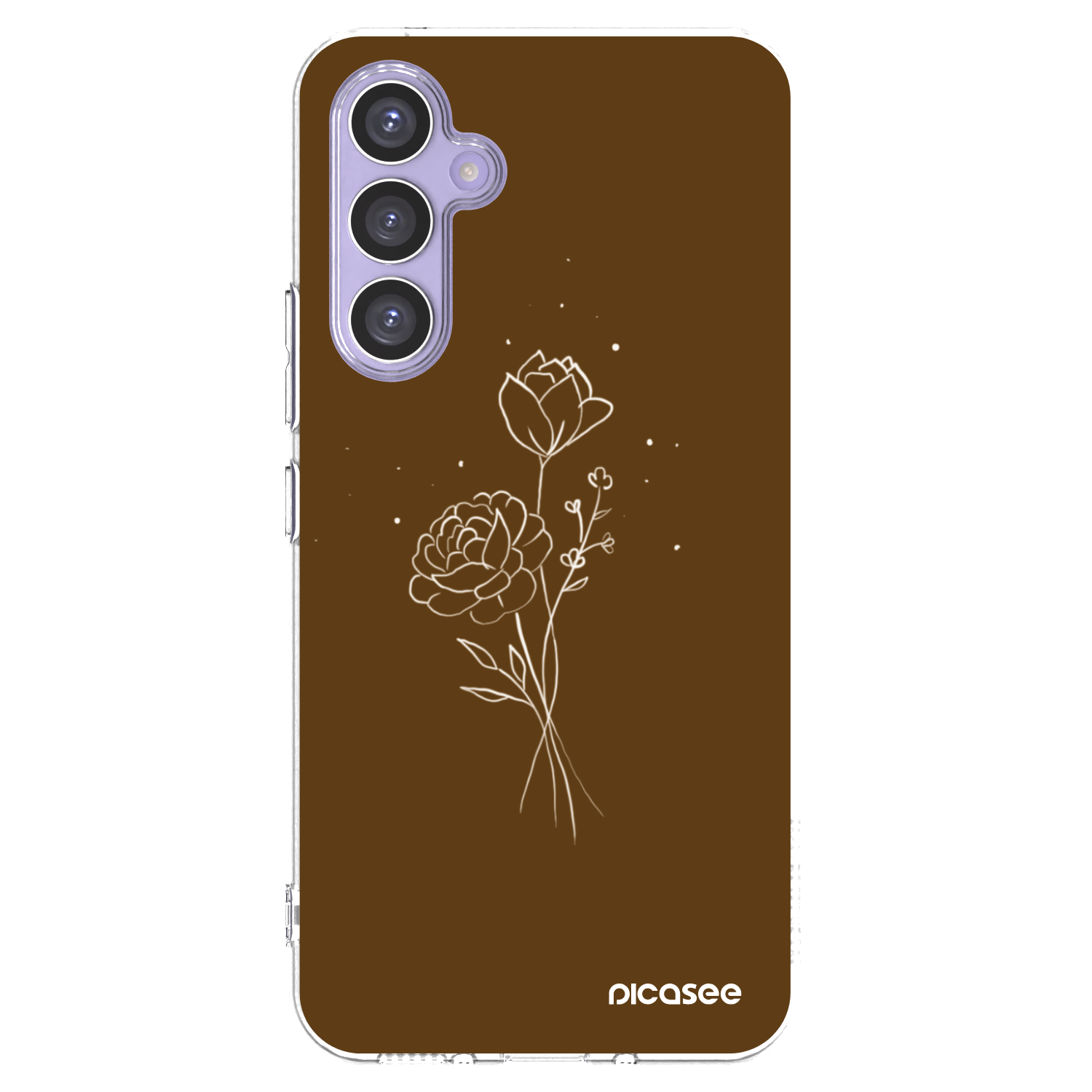 Picasee silikonski prozorni ovitek za Samsung Galaxy A54 5G A546B - Brown flowers