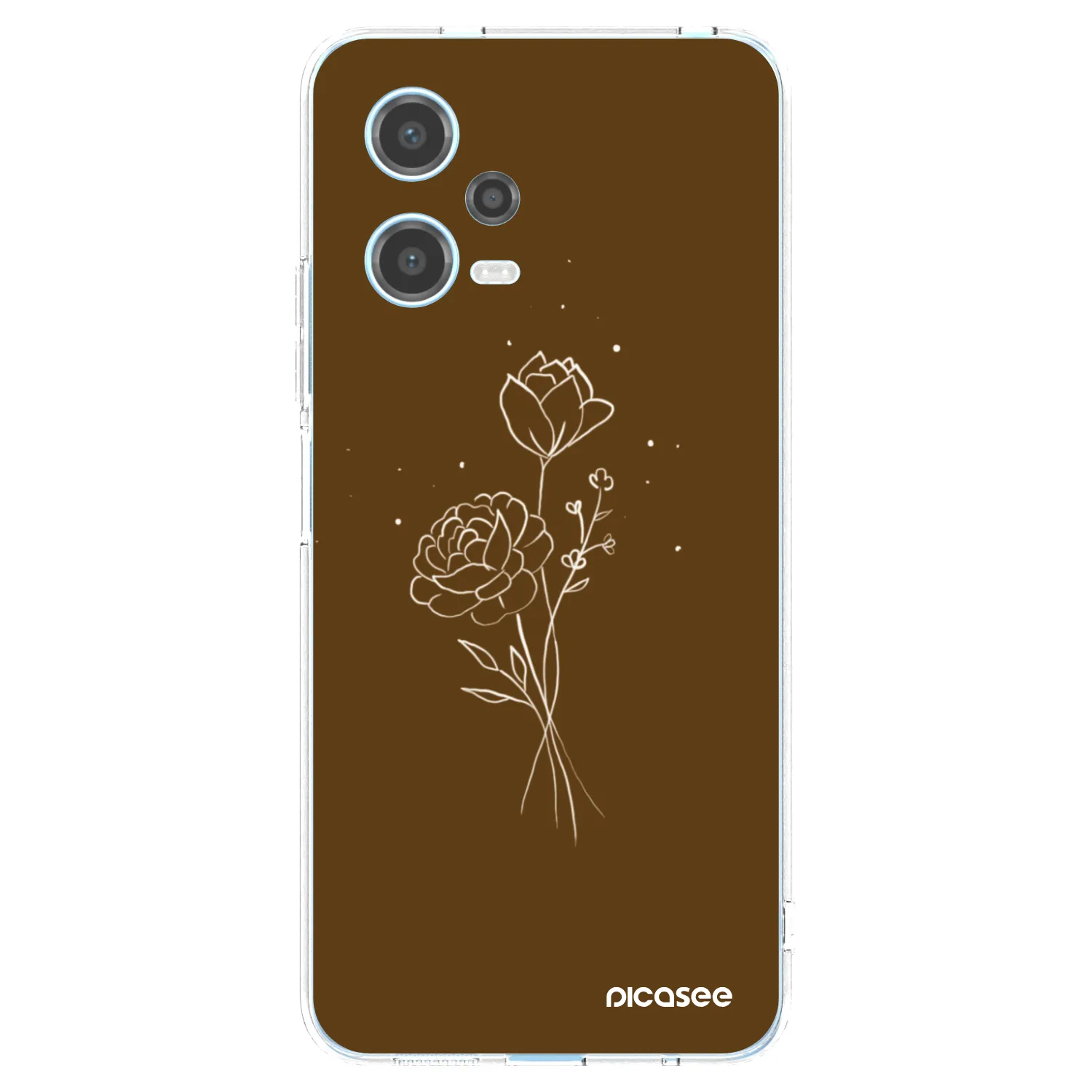 Picasee silikonski prozorni ovitek za Xiaomi Redmi Note 12 5G - Brown flowers