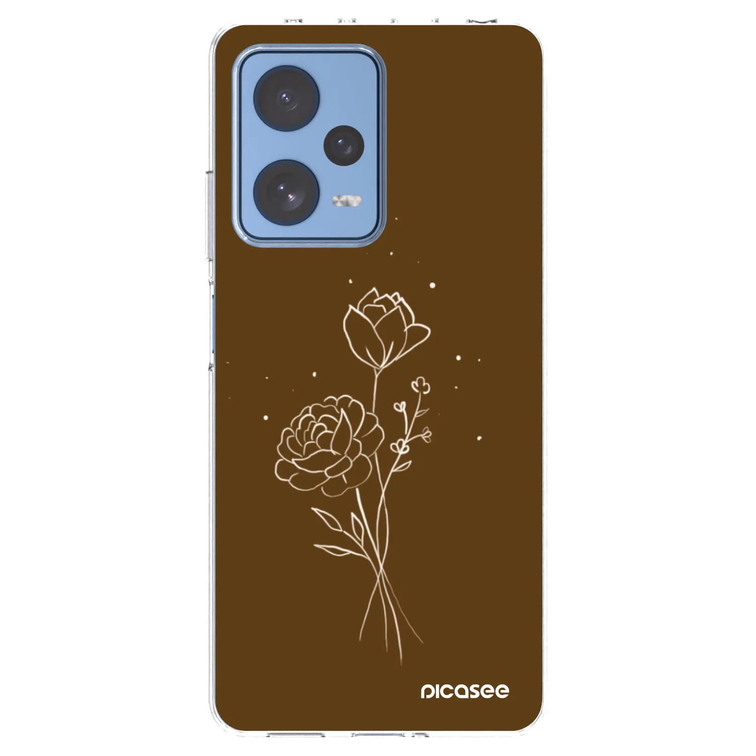 Picasee silikonski prozorni ovitek za Xiaomi Redmi Note 12 Pro 5G - Brown flowers