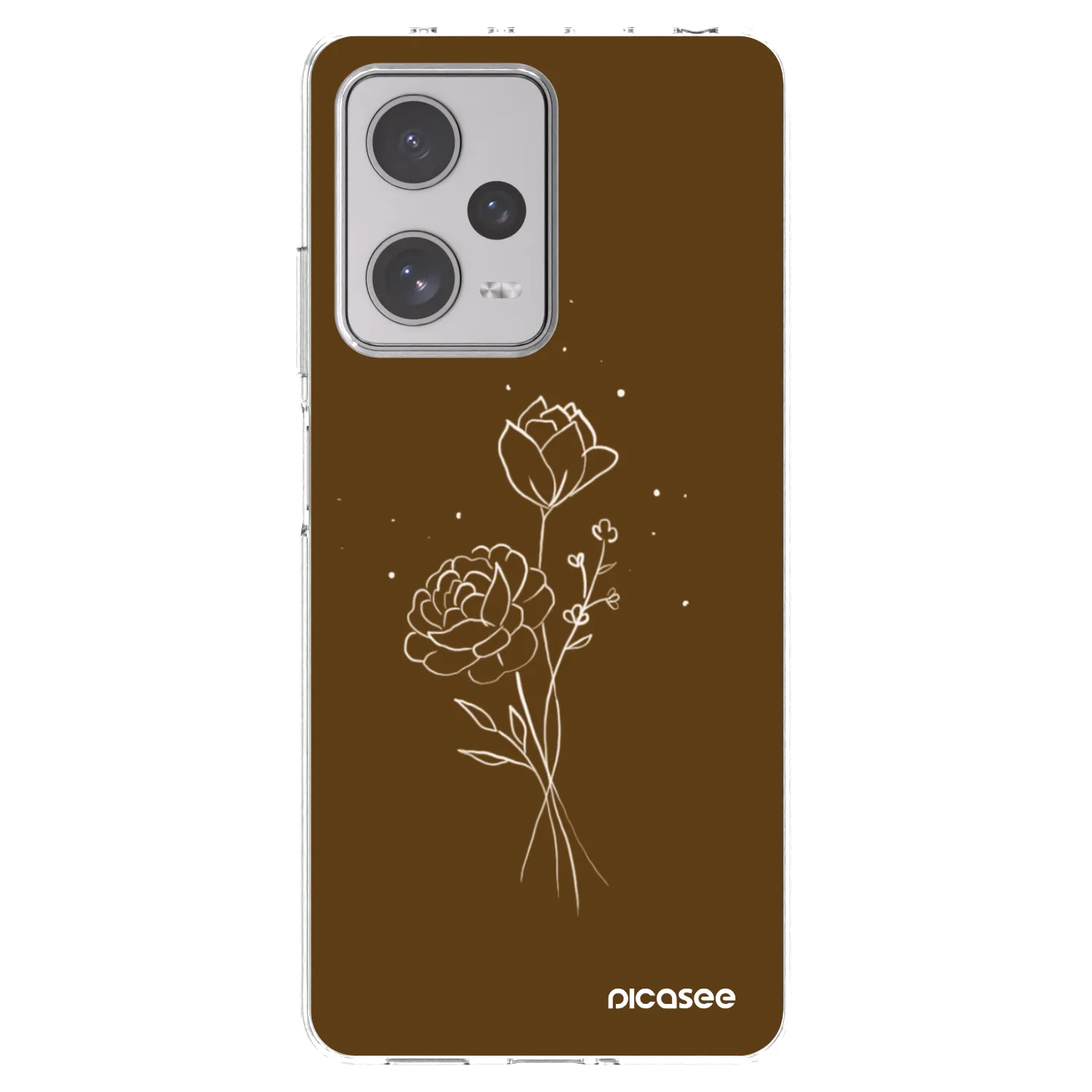 Picasee silikonski prozorni ovitek za Xiaomi Redmi Note 12 Pro+ 5G - Brown flowers