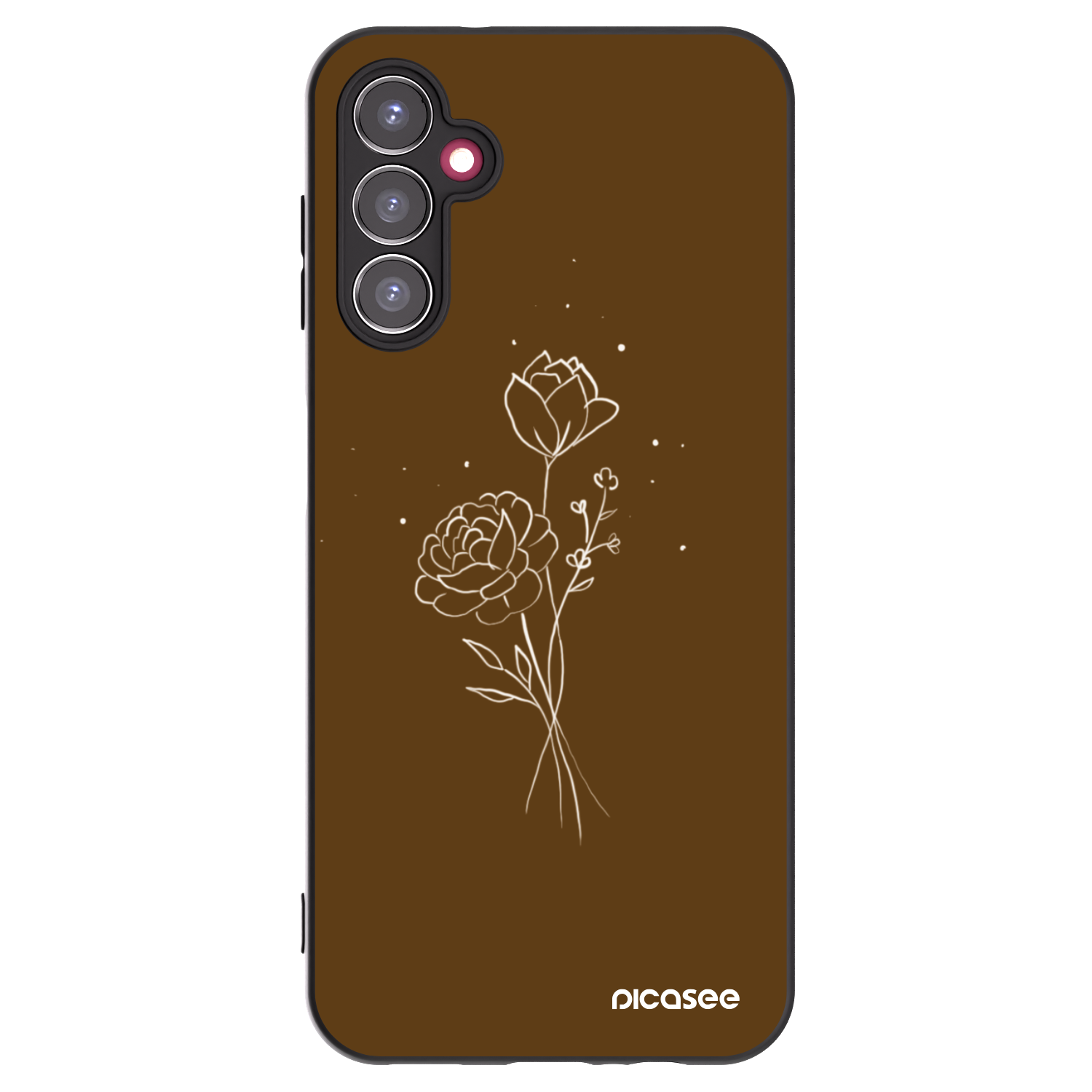 Picasee silikonski črni ovitek za Samsung Galaxy A14 5G A146P - Brown flowers