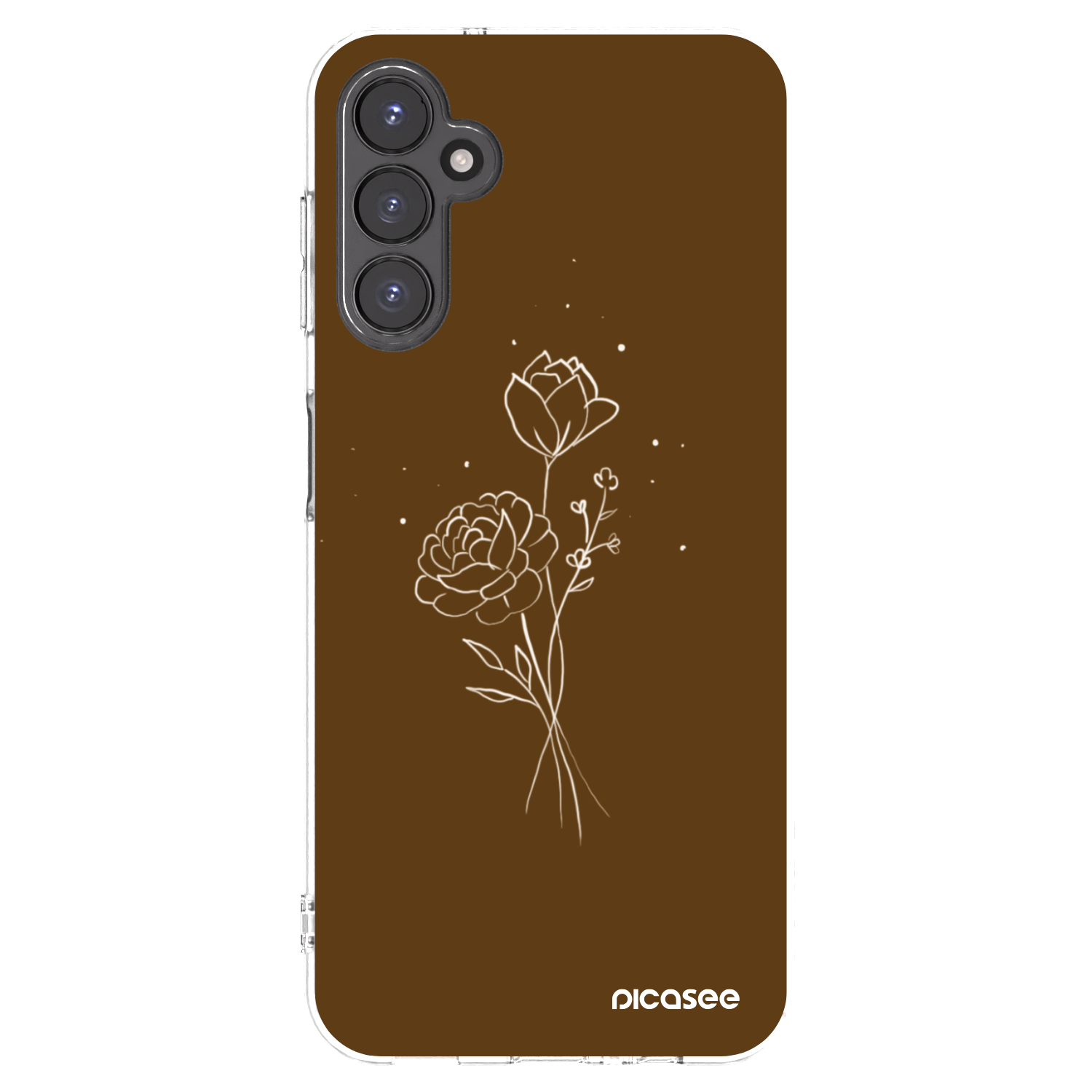Picasee silikonski prozorni ovitek za Samsung Galaxy A14 5G A146P - Brown flowers