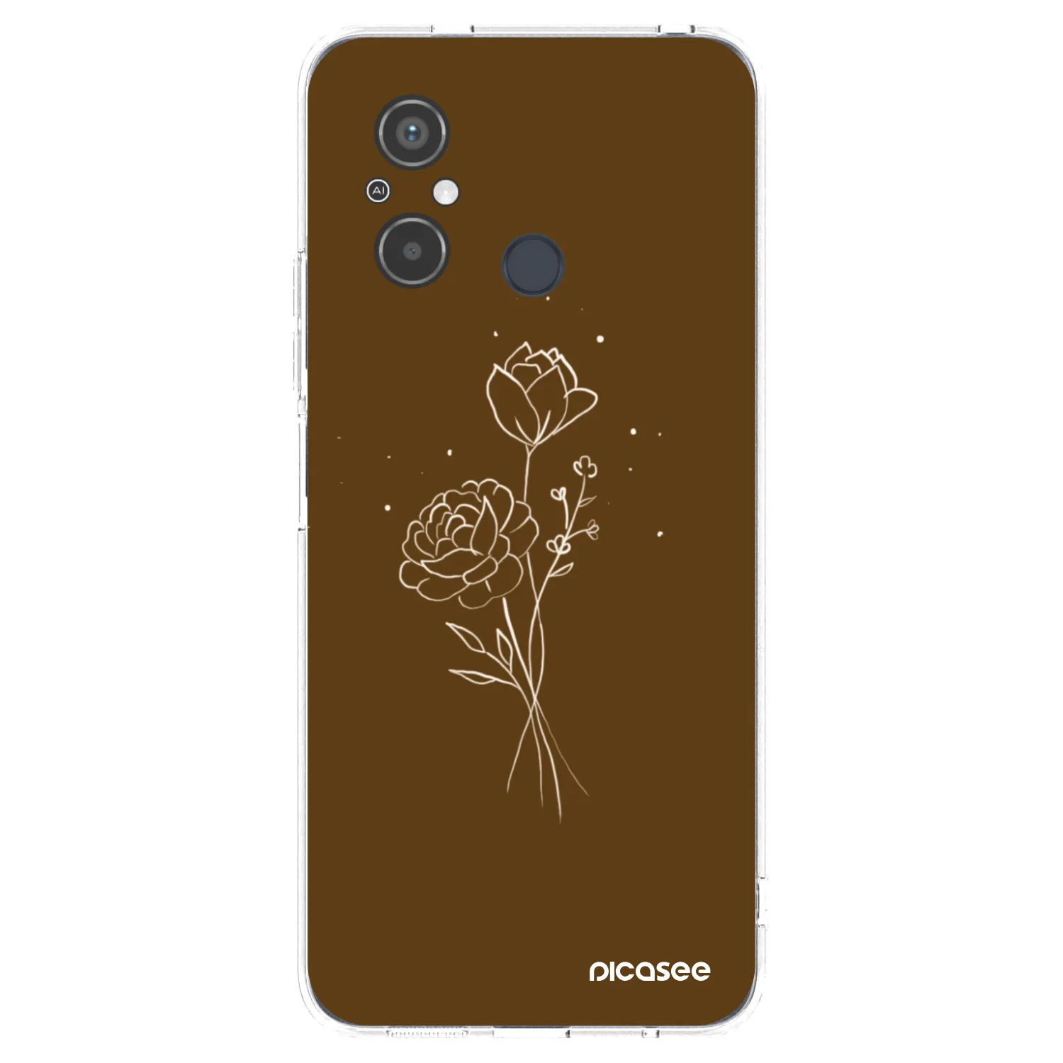Picasee silikonski prozorni ovitek za Xiaomi Redmi 12C - Brown flowers