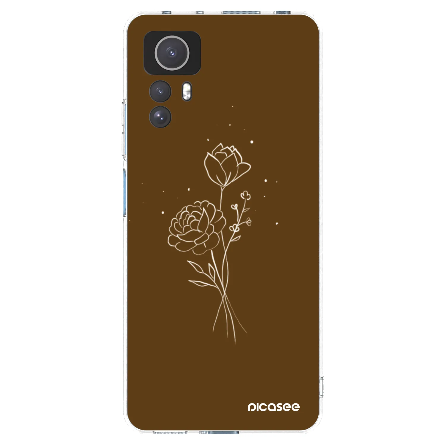 Picasee silikonski prozorni ovitek za Xiaomi Redmi Note 12S - Brown flowers