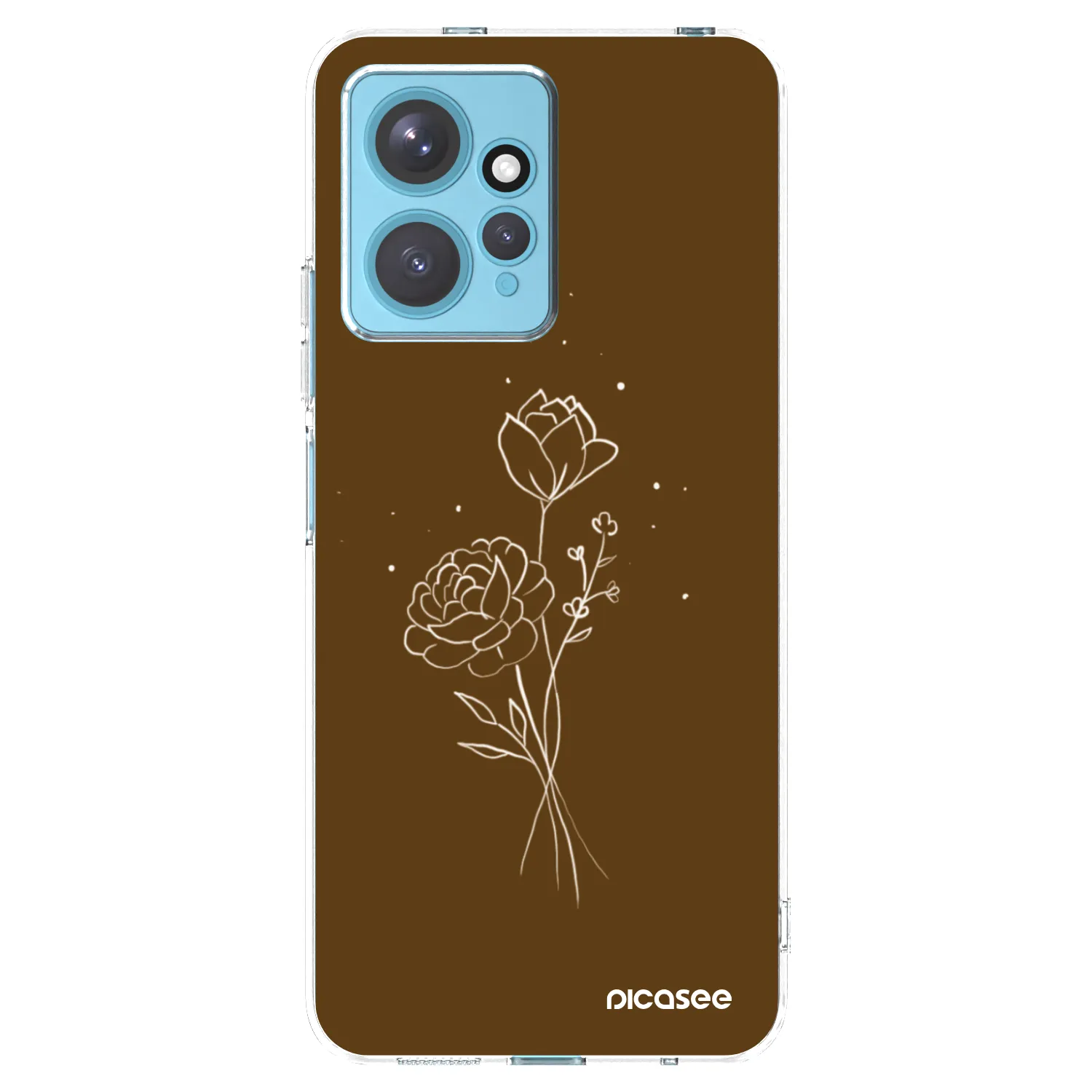 Picasee silikonski prozorni ovitek za Xiaomi Redmi Note 12 4G - Brown flowers
