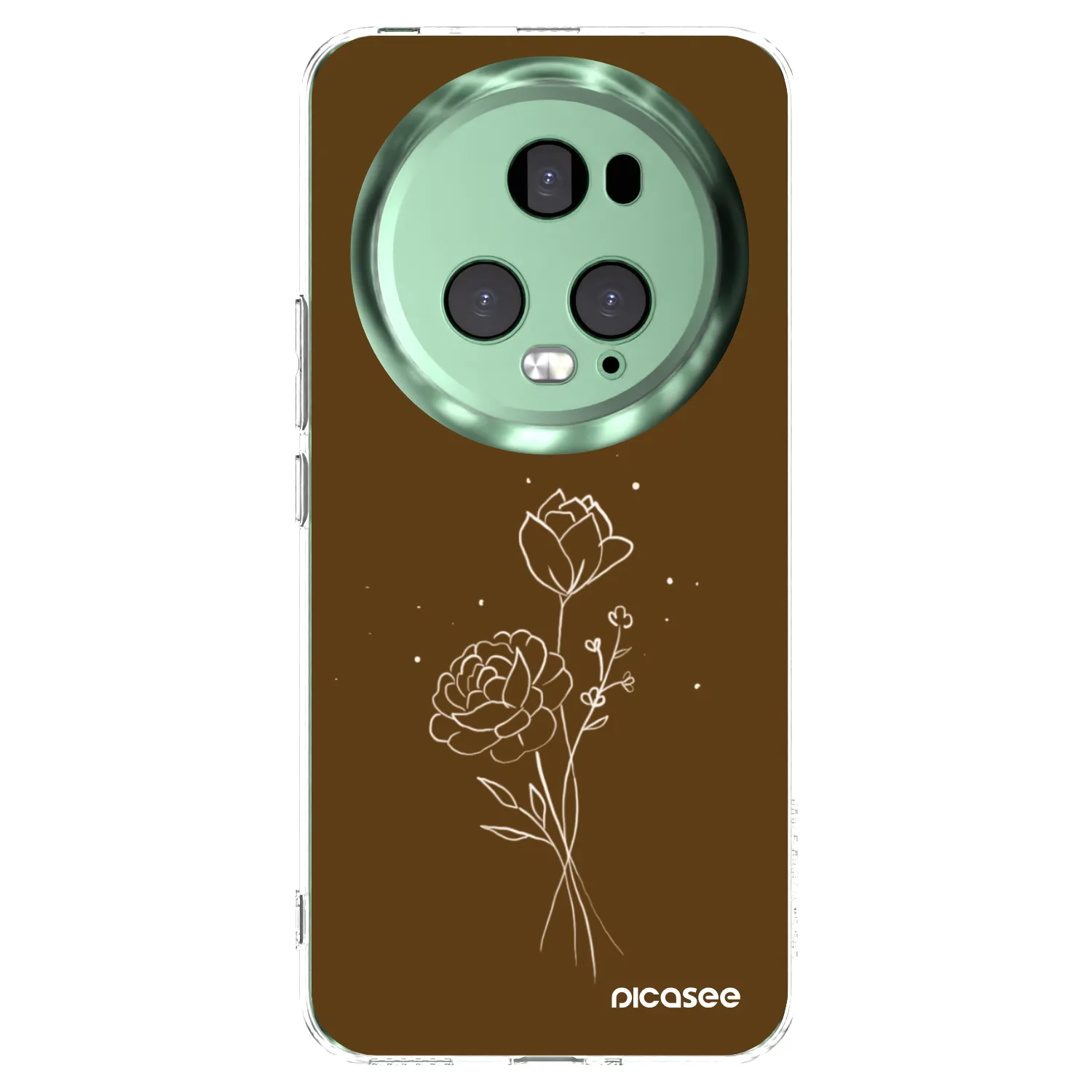 Picasee silikonski prozorni ovitek za Honor Magic5 Pro - Brown flowers