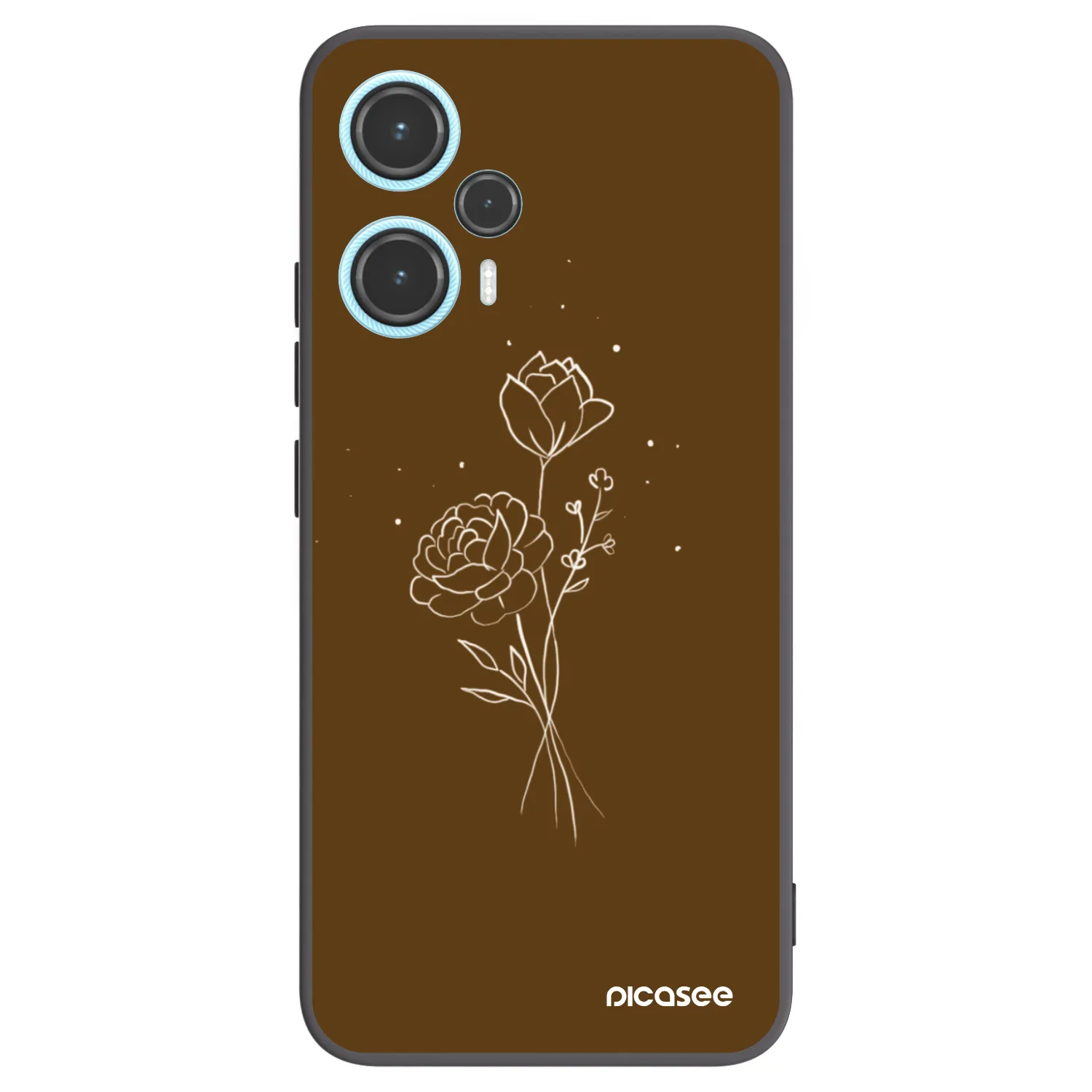 Picasee silikonski črni ovitek za Xiaomi Poco F5 - Brown flowers