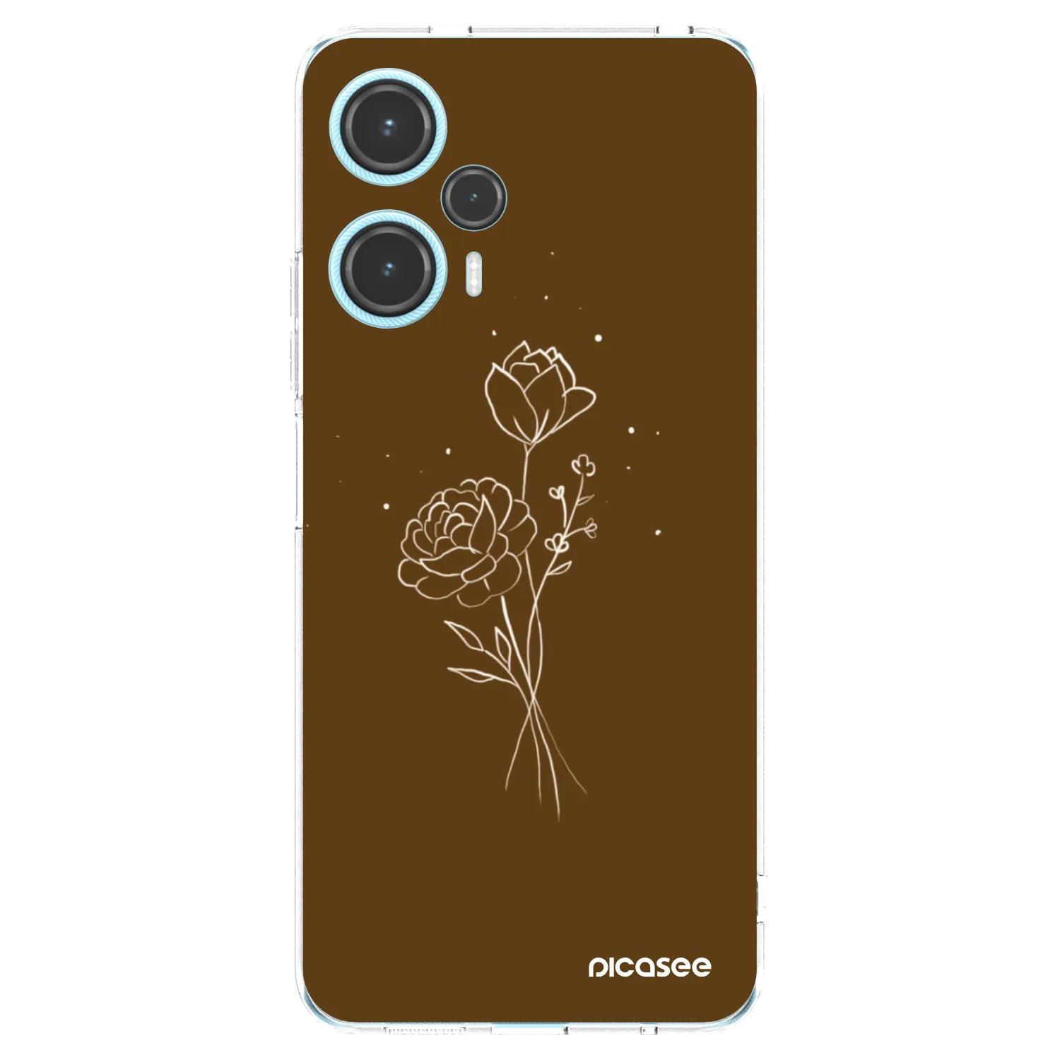 Picasee silikonski prozorni ovitek za Xiaomi Poco F5 - Brown flowers