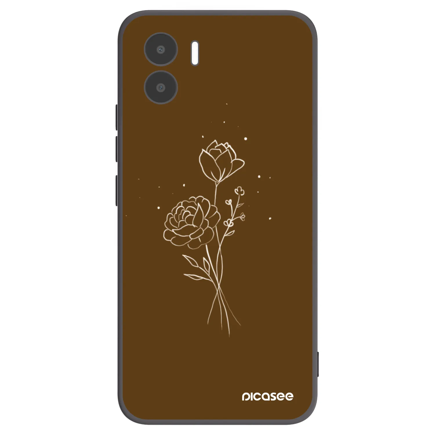 Picasee silikonski črni ovitek za Xiaomi Redmi A2 - Brown flowers