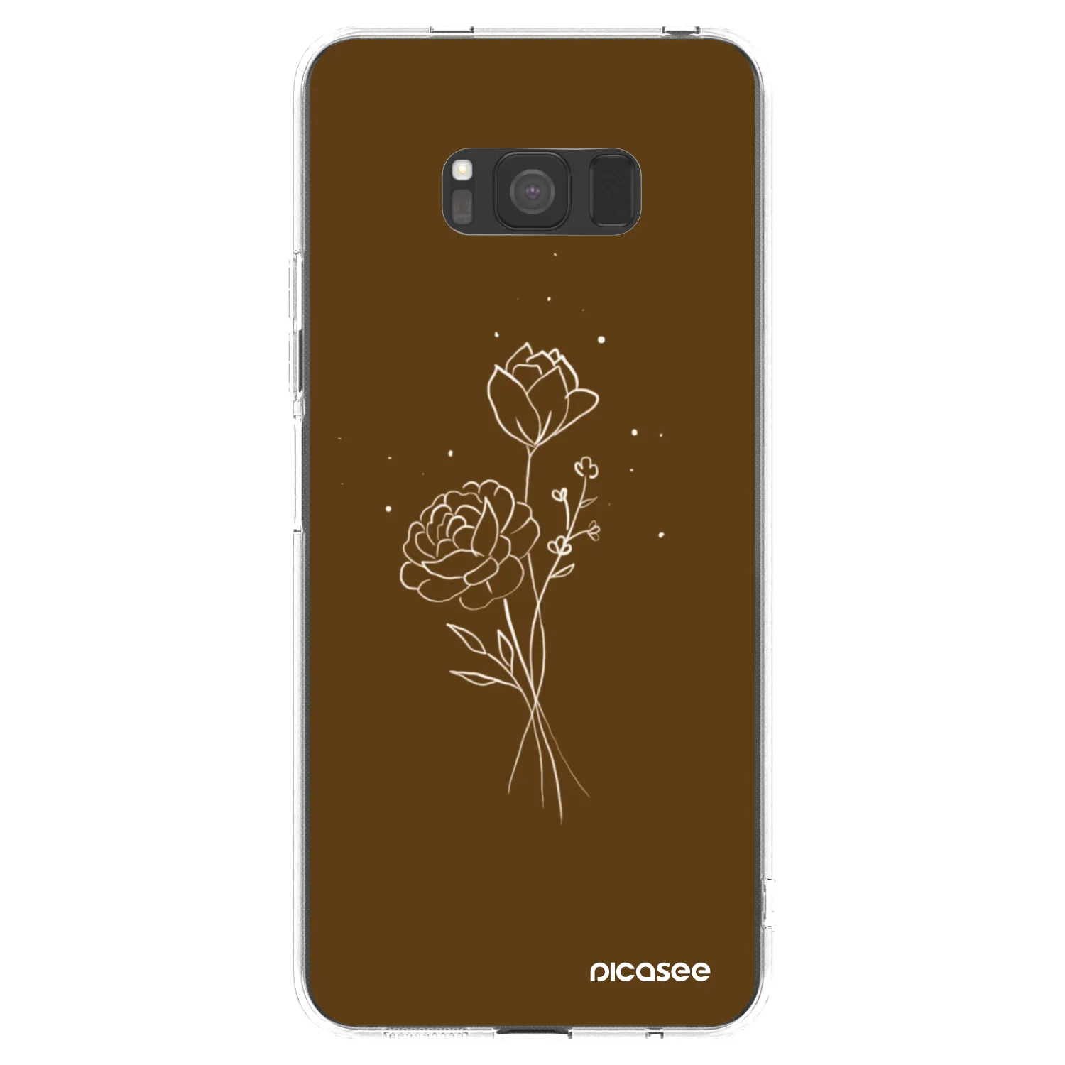 Picasee silikonski prozorni ovitek za Samsung Galaxy S8 G950F - Brown flowers