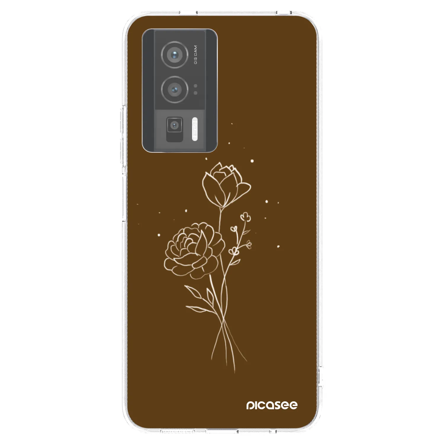 Picasee silikonski prozorni ovitek za Xiaomi Poco F5 Pro 5G - Brown flowers