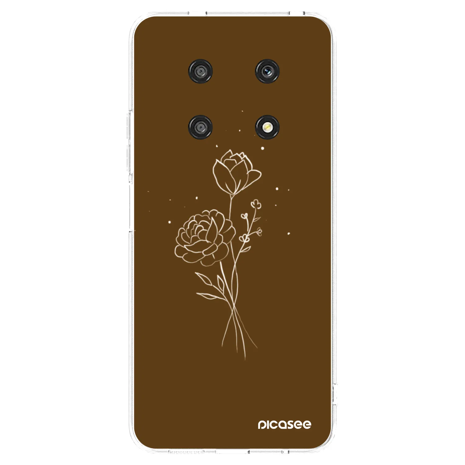 Picasee silikonski prozorni ovitek za Honor Magic4 Lite 5G - Brown flowers