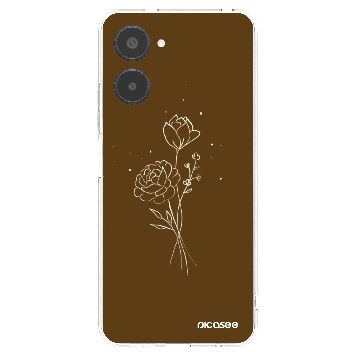 Picasee silikonski prozorni ovitek za Realme 10 4G - Brown flowers