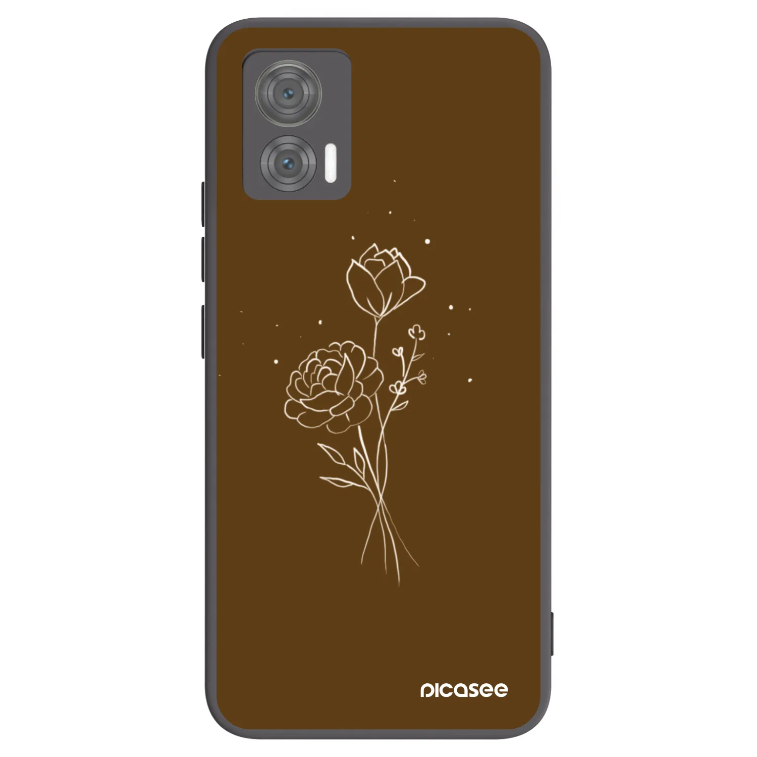 Picasee silikonski črni ovitek za Motorola Edge 30 Neo - Brown flowers
