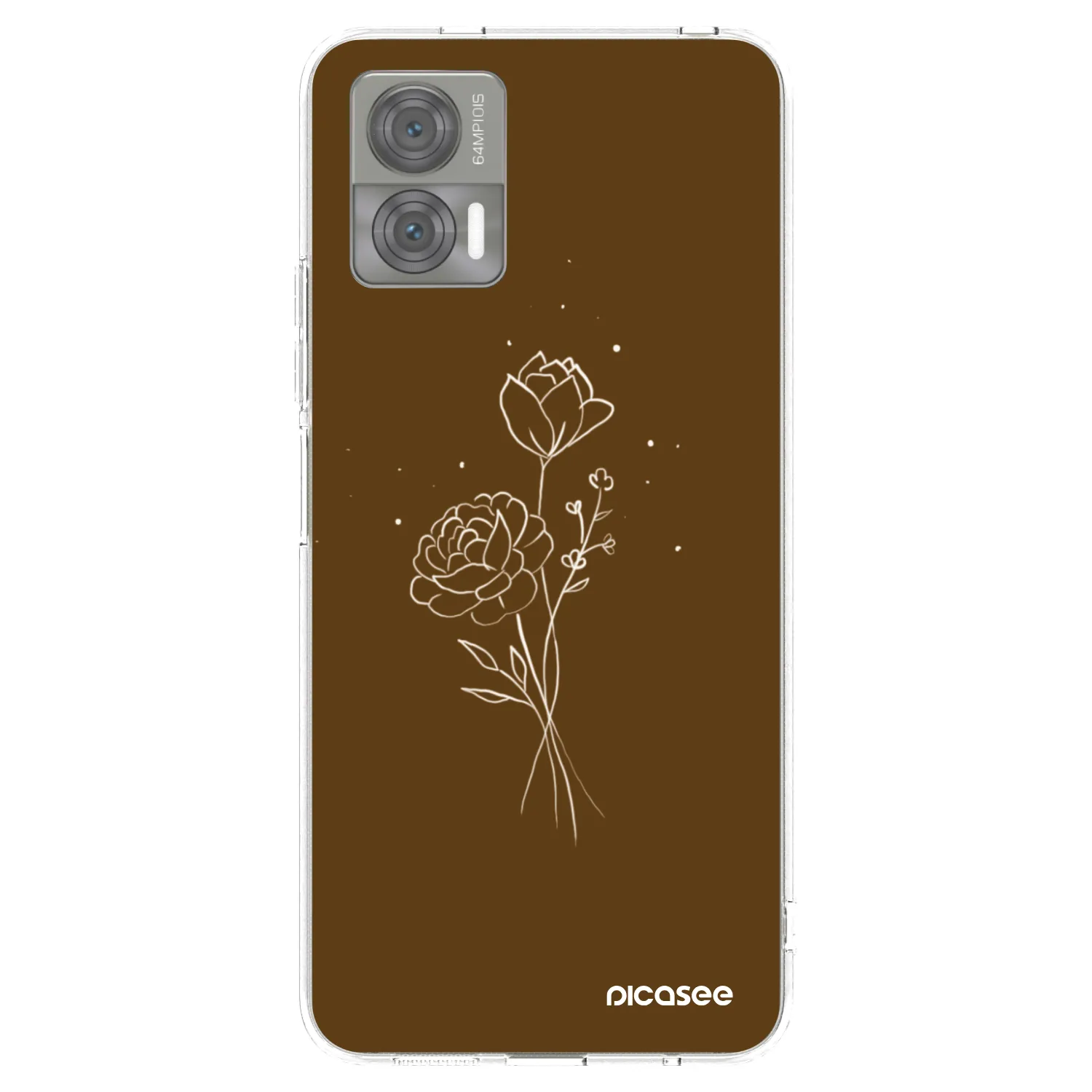 Picasee silikonski prozorni ovitek za Motorola Edge 30 Neo - Brown flowers