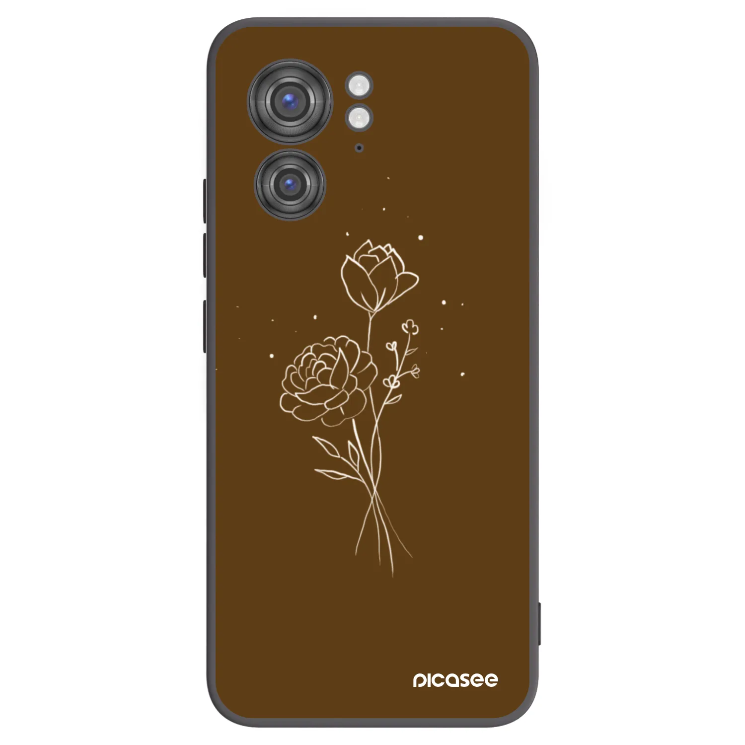 Picasee silikonski črni ovitek za Motorola Edge 40 - Brown flowers
