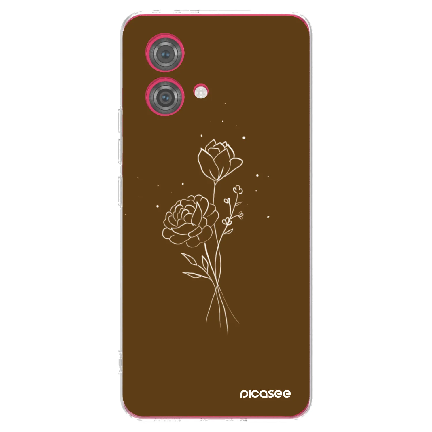 Picasee silikonski prozorni ovitek za Motorola Moto G84 5G - Brown flowers