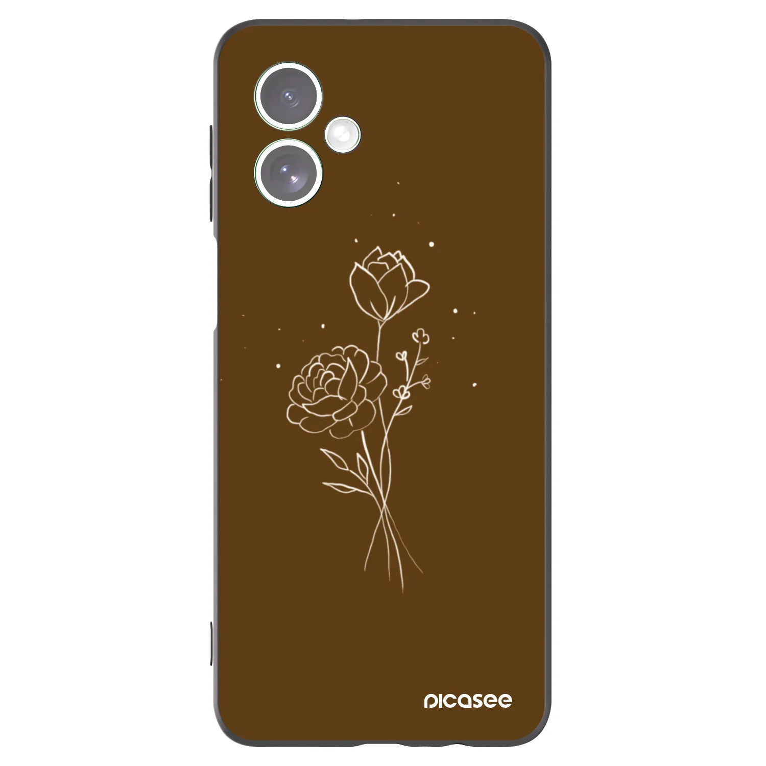 Picasee silikonski črni ovitek za Motorola Moto G54 5G - Brown flowers