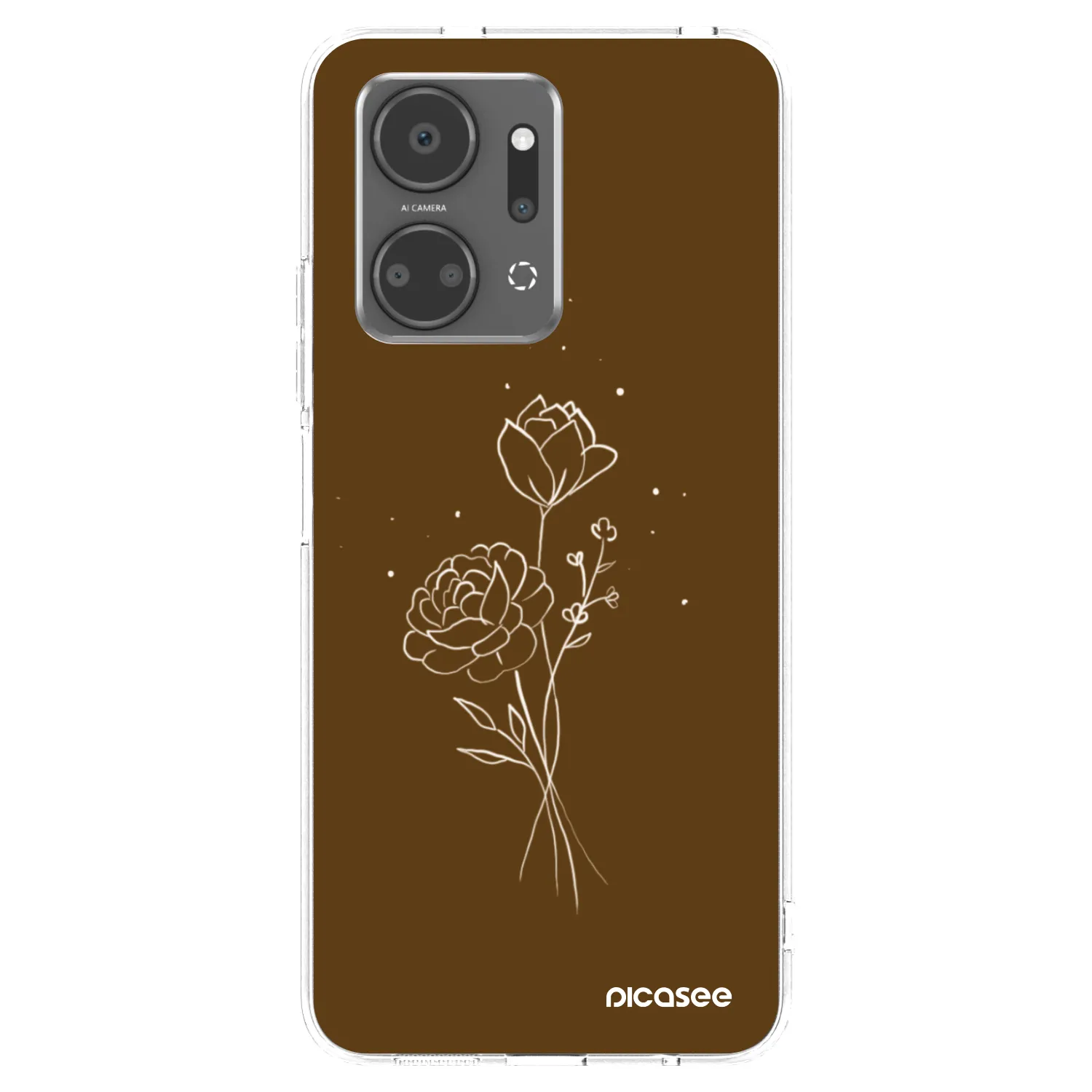 Picasee silikonski prozorni ovitek za Honor X7a - Brown flowers