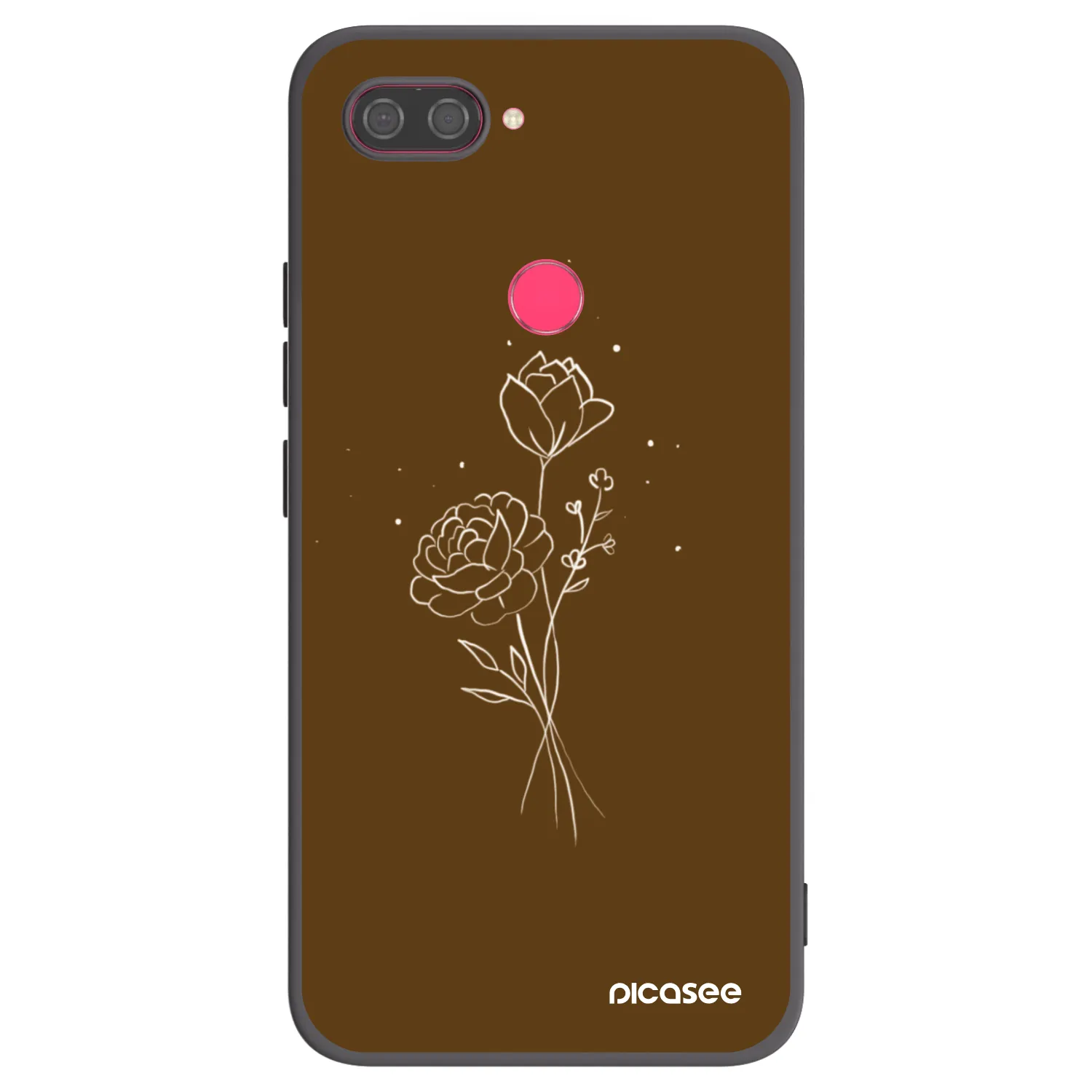 Picasee silikonski črni ovitek za Xiaomi Mi 8 Lite - Brown flowers