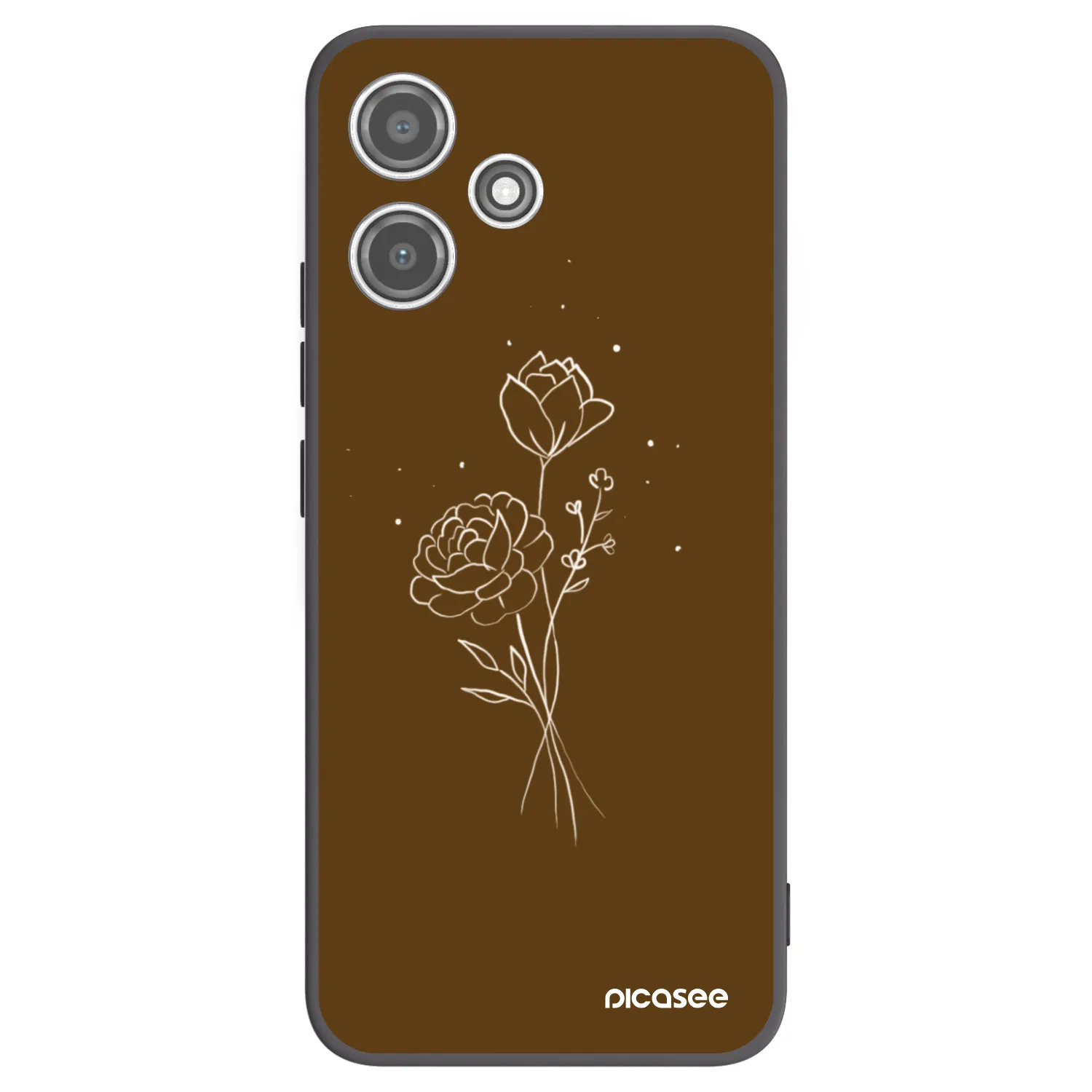 Picasee silikonski črni ovitek za Xiaomi Redmi 12 5G - Brown flowers
