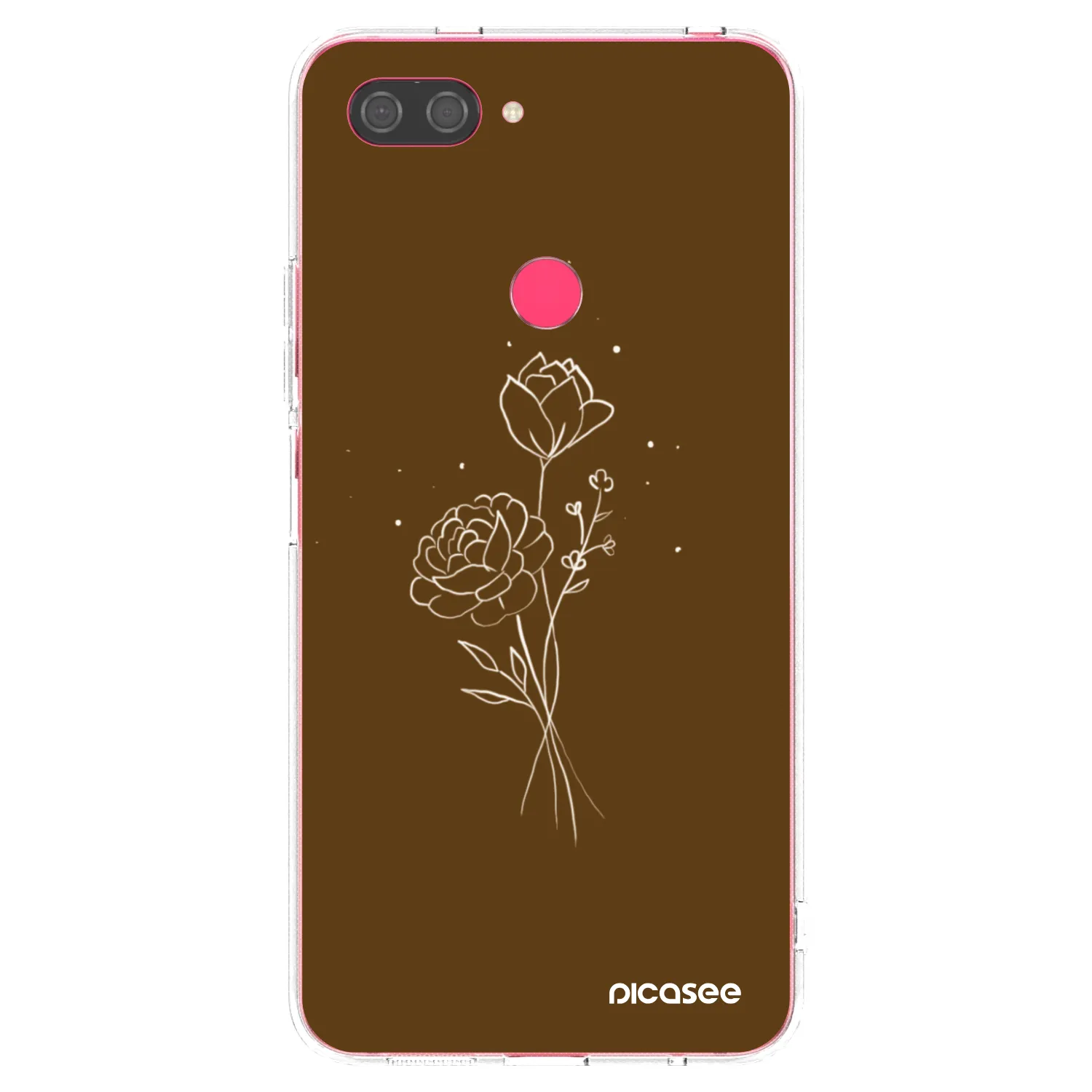 Picasee silikonski prozorni ovitek za Xiaomi Mi 8 Lite - Brown flowers